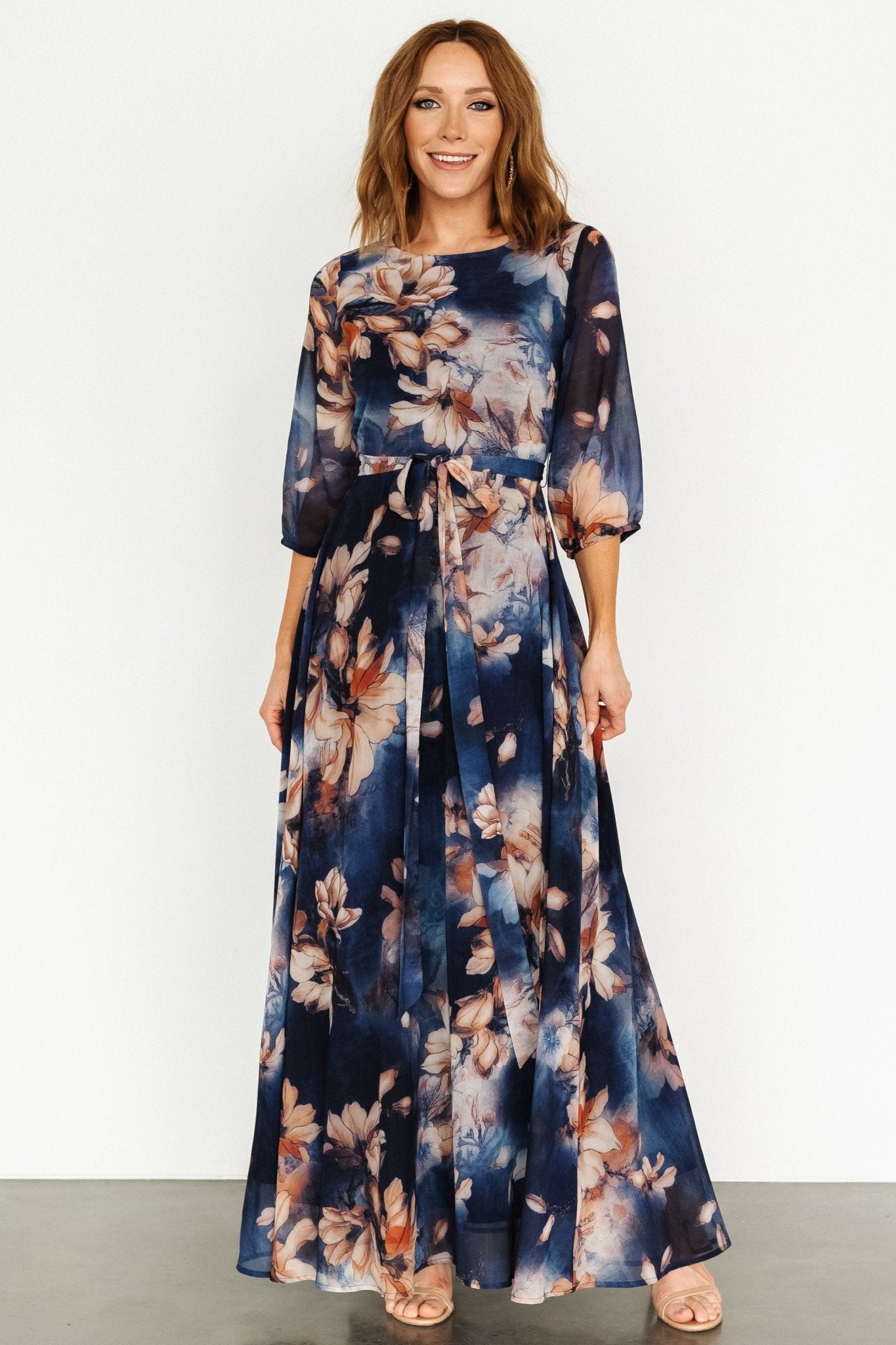 Rebecca Maxi Dress | Dark Blue Floral Cheap Buy