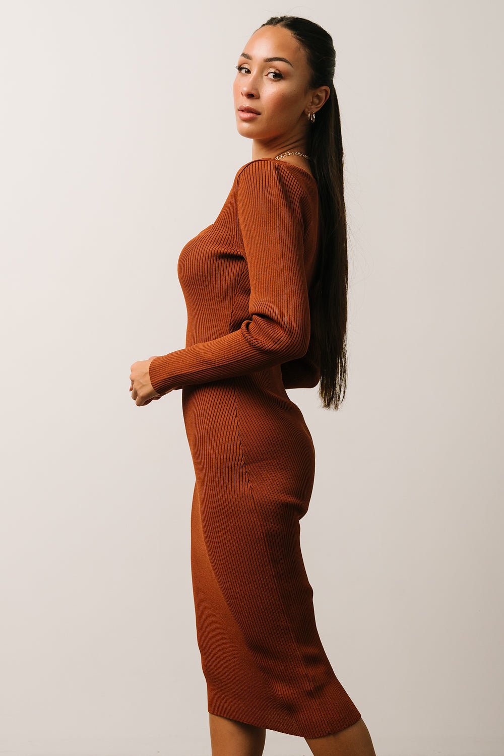 Waldorf Ribbed Midi Dress | Chestnut Cheap Sale Footaction