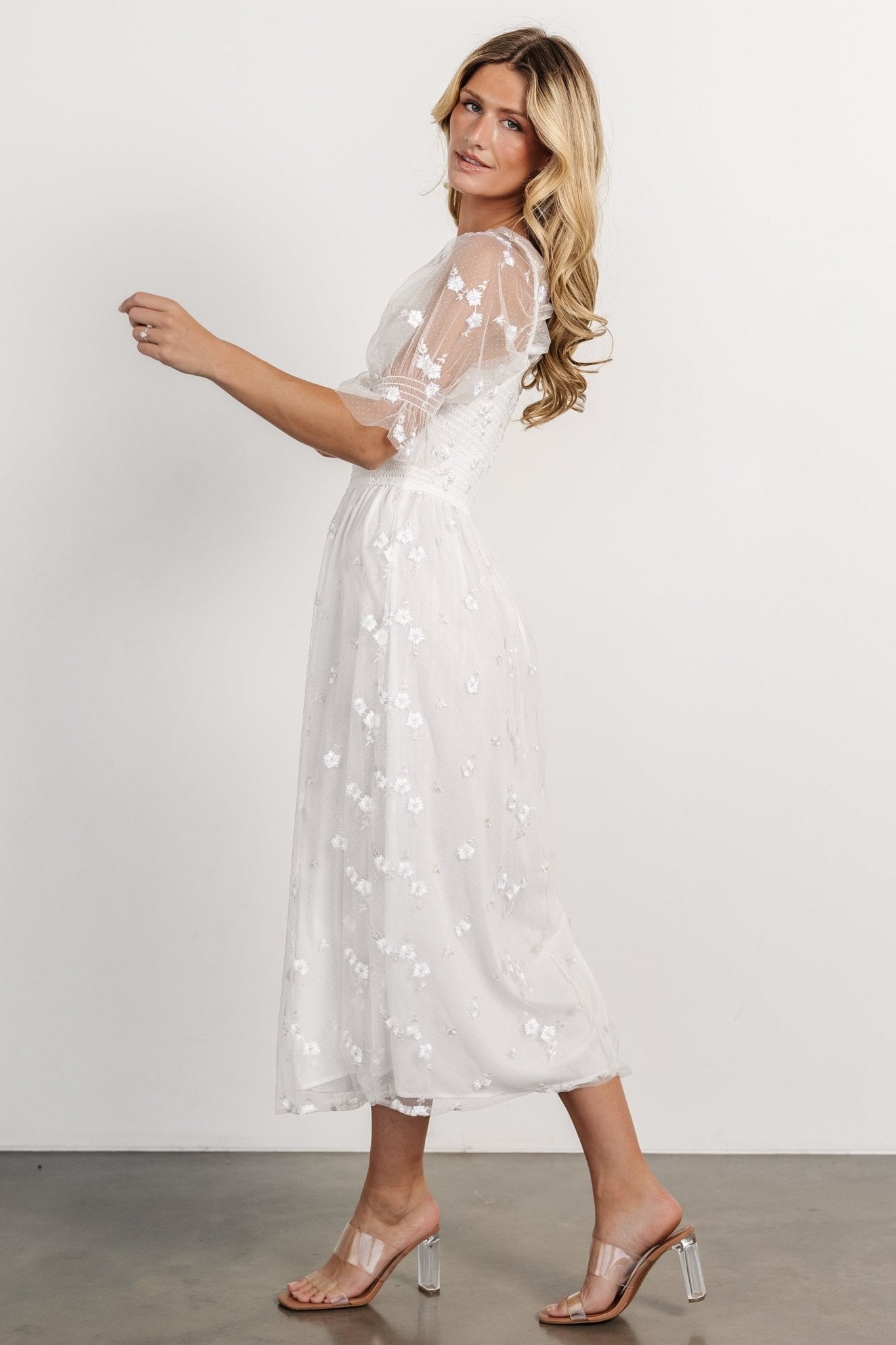 Emilia Embroidered Dress | Off White Cheap Fashion Style