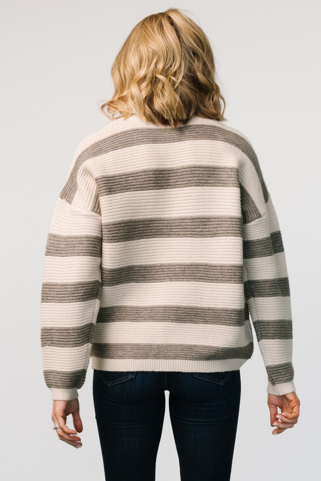 Ellington Knit Sweater | Cream + Gray Outlet Low Pice