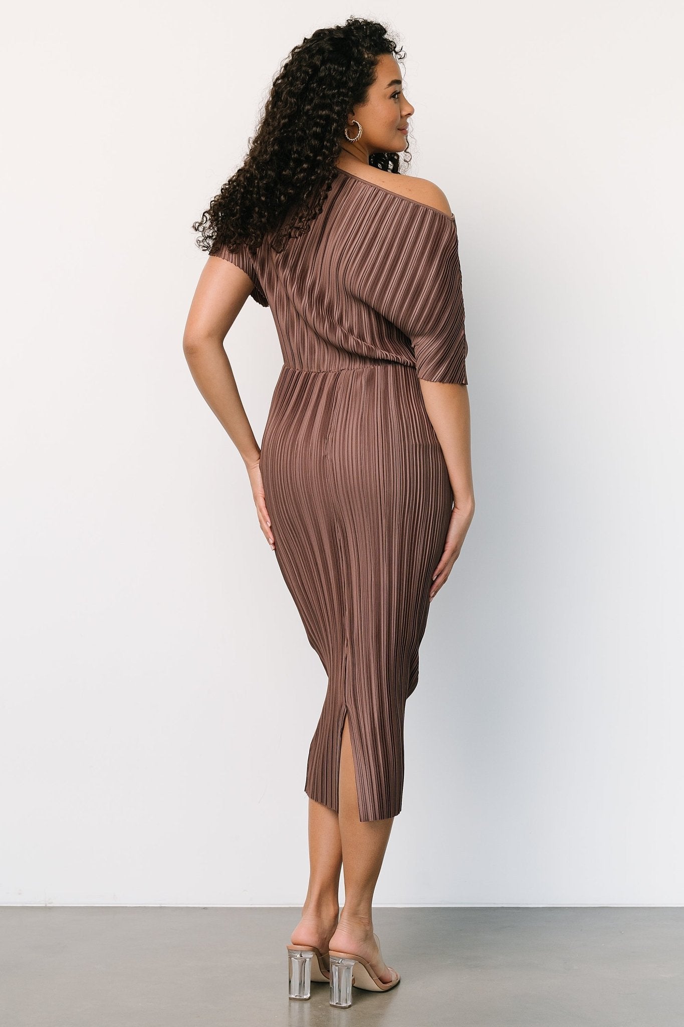 Winslow Pleated Midi Dress | Mink Buy Cheap Many Kinds Of