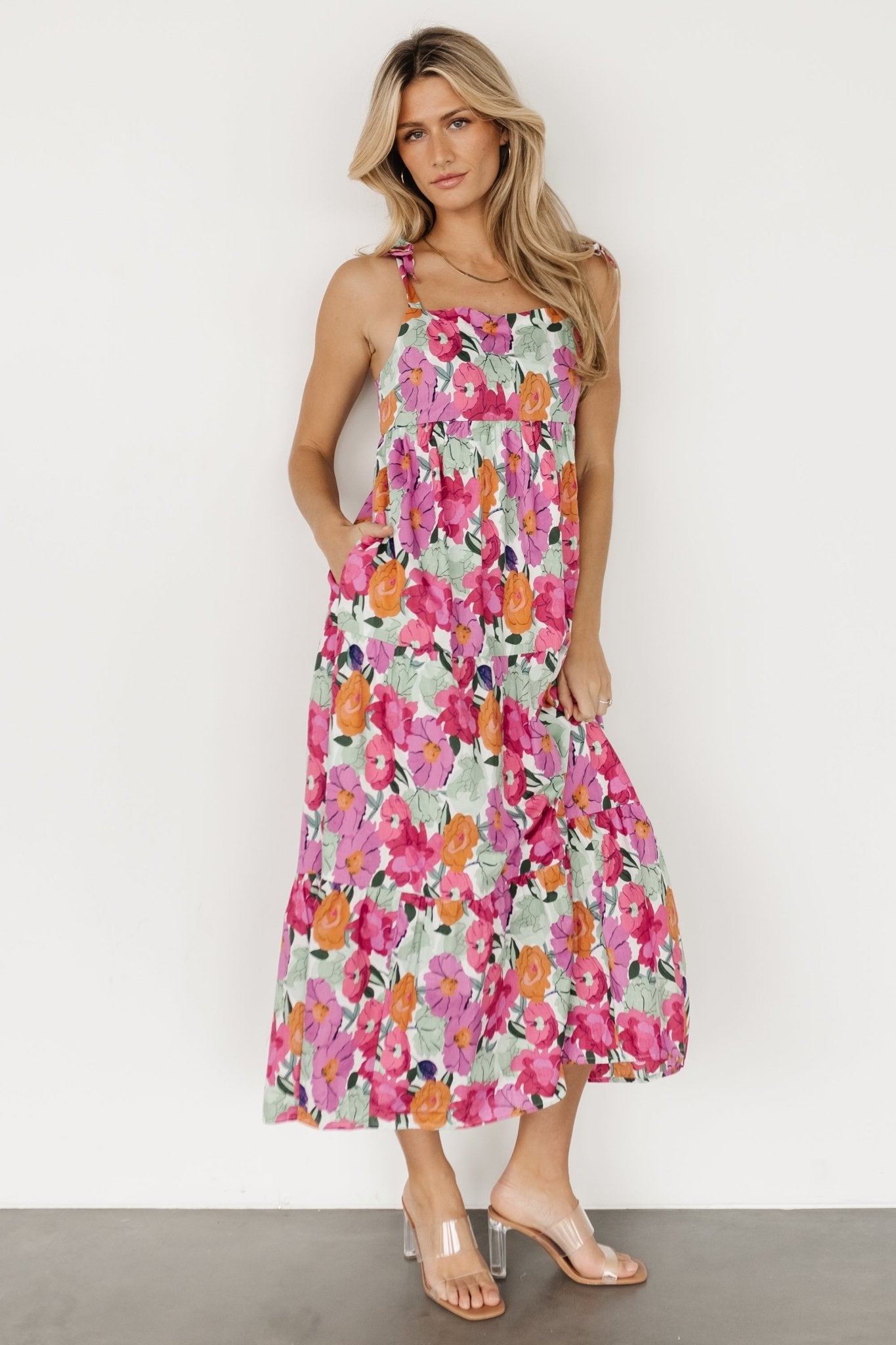 Lakewood Tie Dress | Pink Multi Sale Tumblr