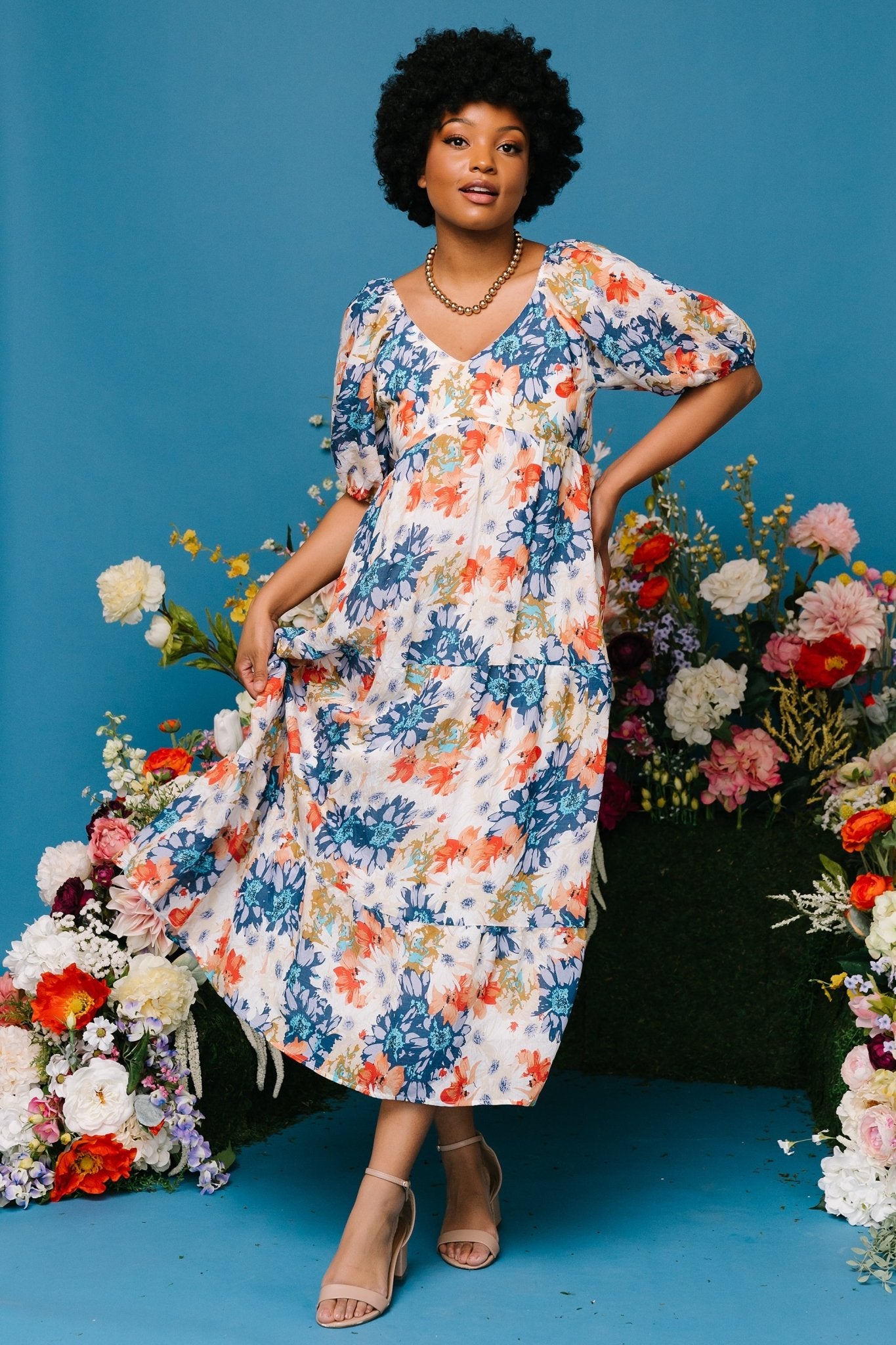 Denton Midi Dress | Blue Multi Sale Outlet Locations