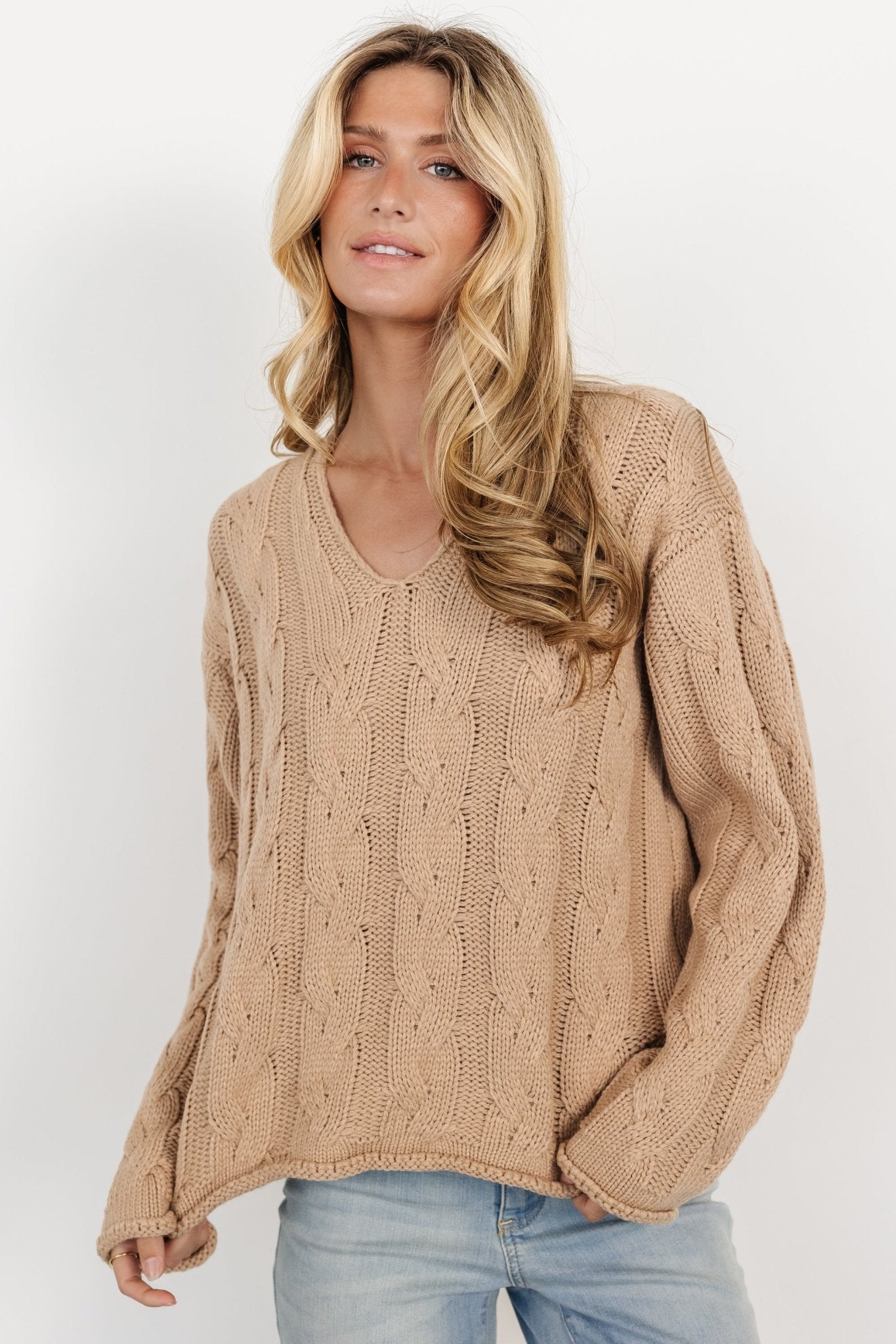 Jordan Cable Knit Sweater | Taupe The Cheapest Cheap Pice