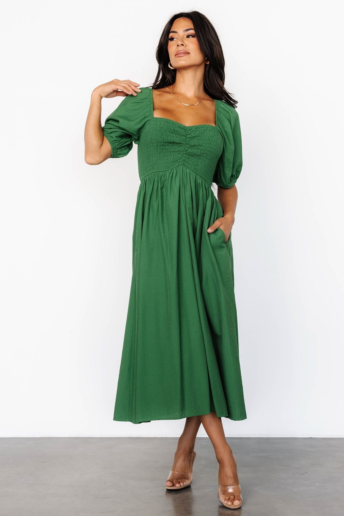 Stefania Midi Dress | Green Sale Cheapest Pice