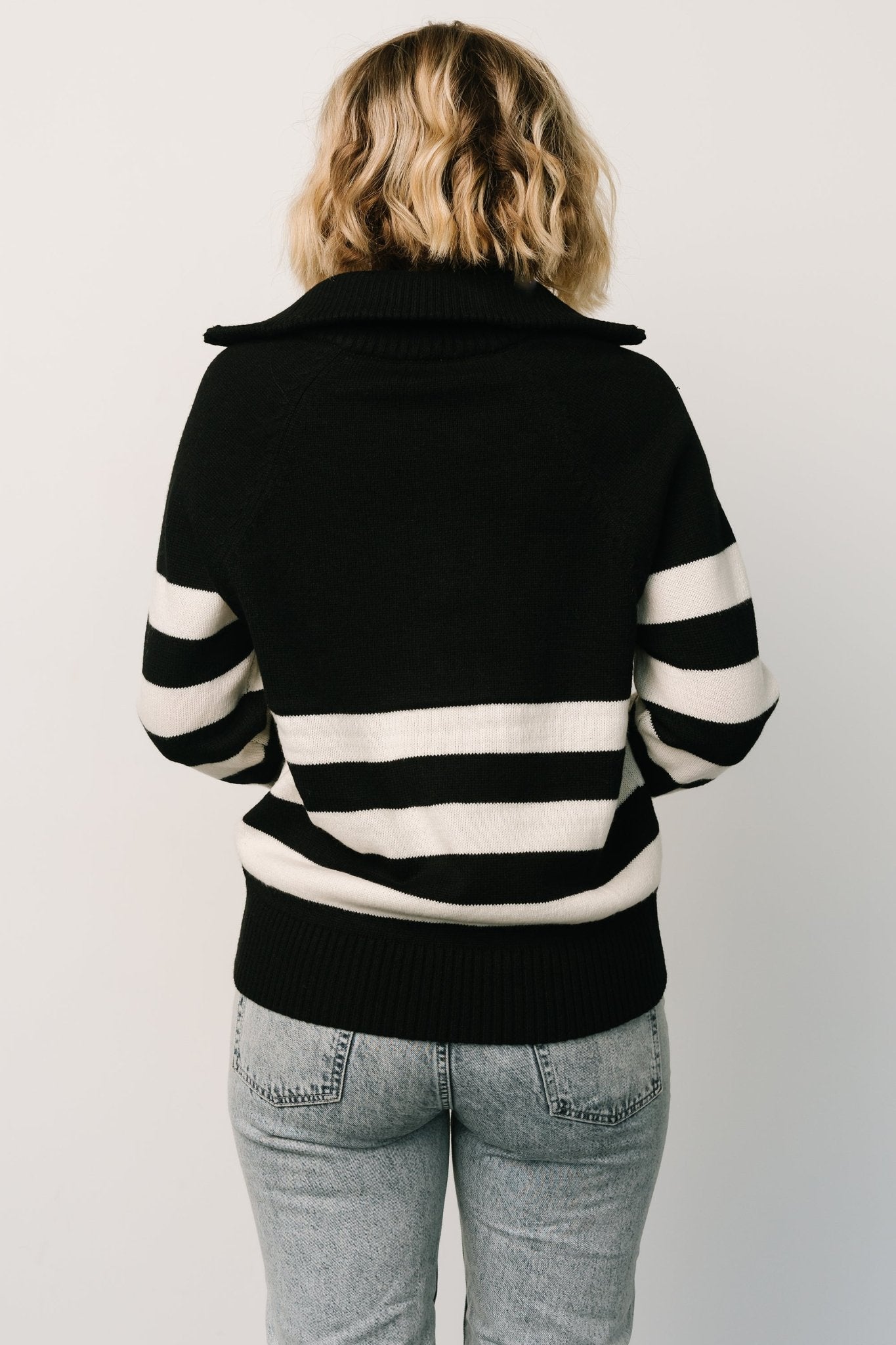 Trish Striped Sweater | Black + Off White Discount Cheap Online