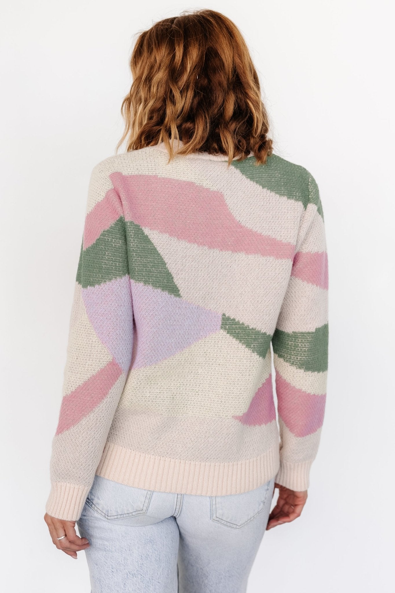 Violet Geo Sweater | Lilac + Green Free Shipping Sale Online