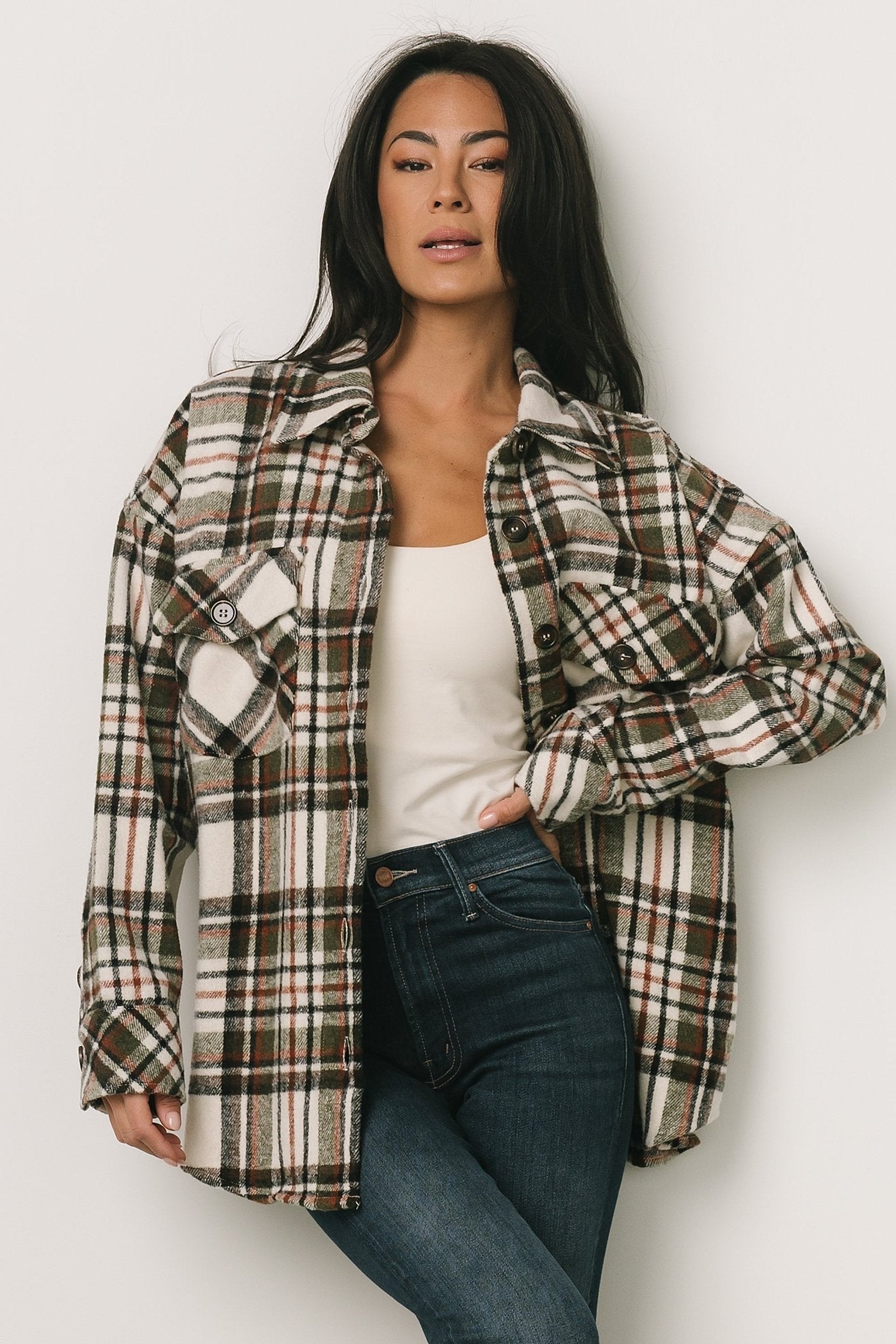 Polson Plaid Shacket | Ivory Multi Release Dates Authentic