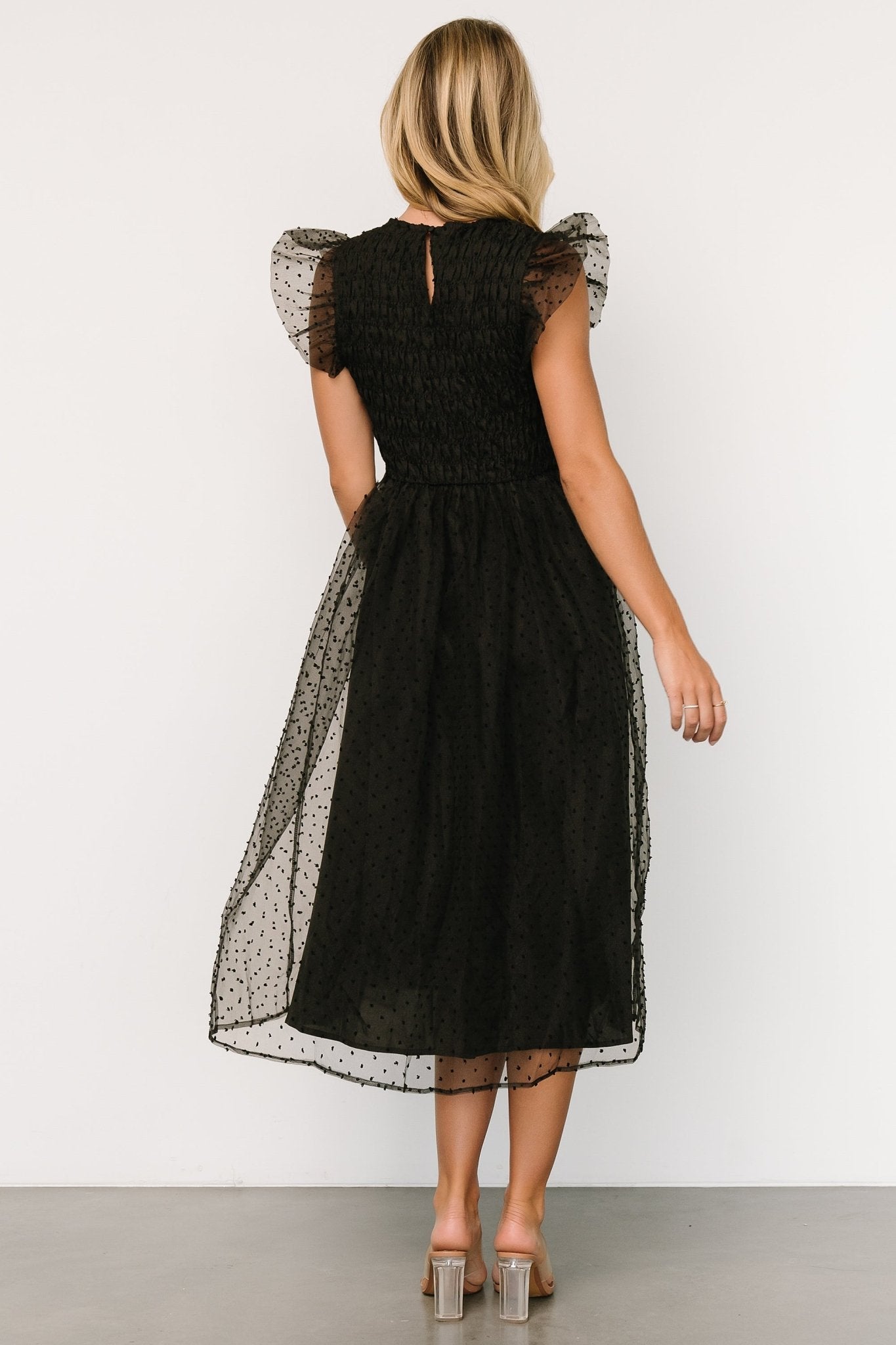 Alice Dot Midi Dress | Black Affordable Cheap Online