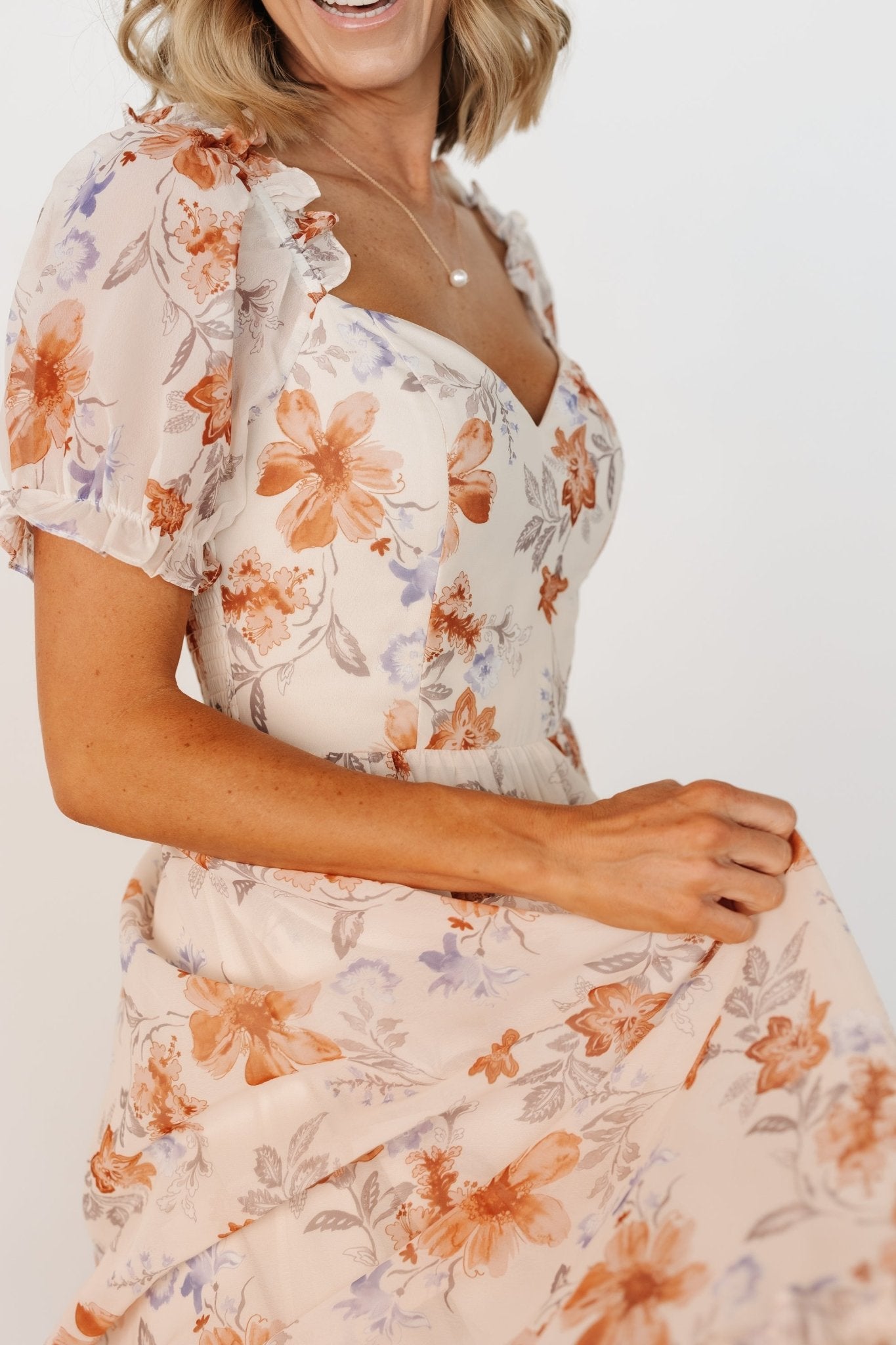 Aberdeen Sweetheart Maxi Dress | Cream Floral Cheap Sale Huge Surprise