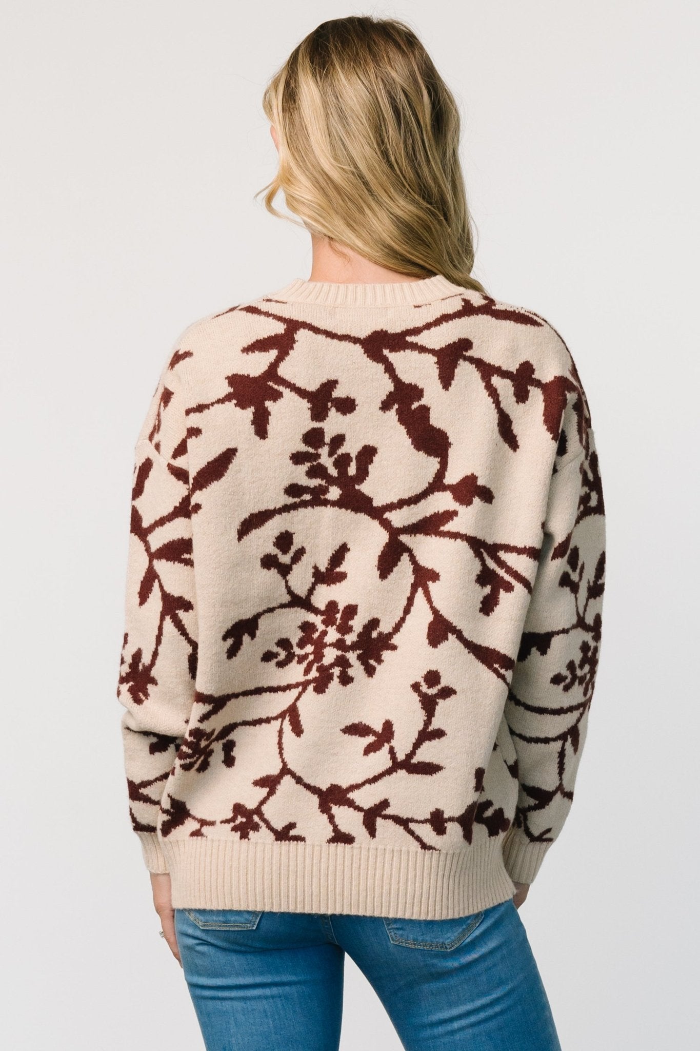 Hallstatt Sweater | Beige + Merlot Print Cheap Visa Payment