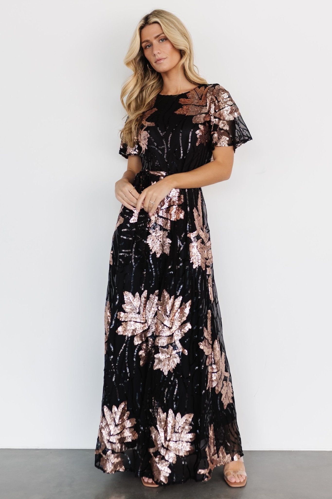 Muse Sequin Maxi Dress | Black + Rose Cheap Fashionable