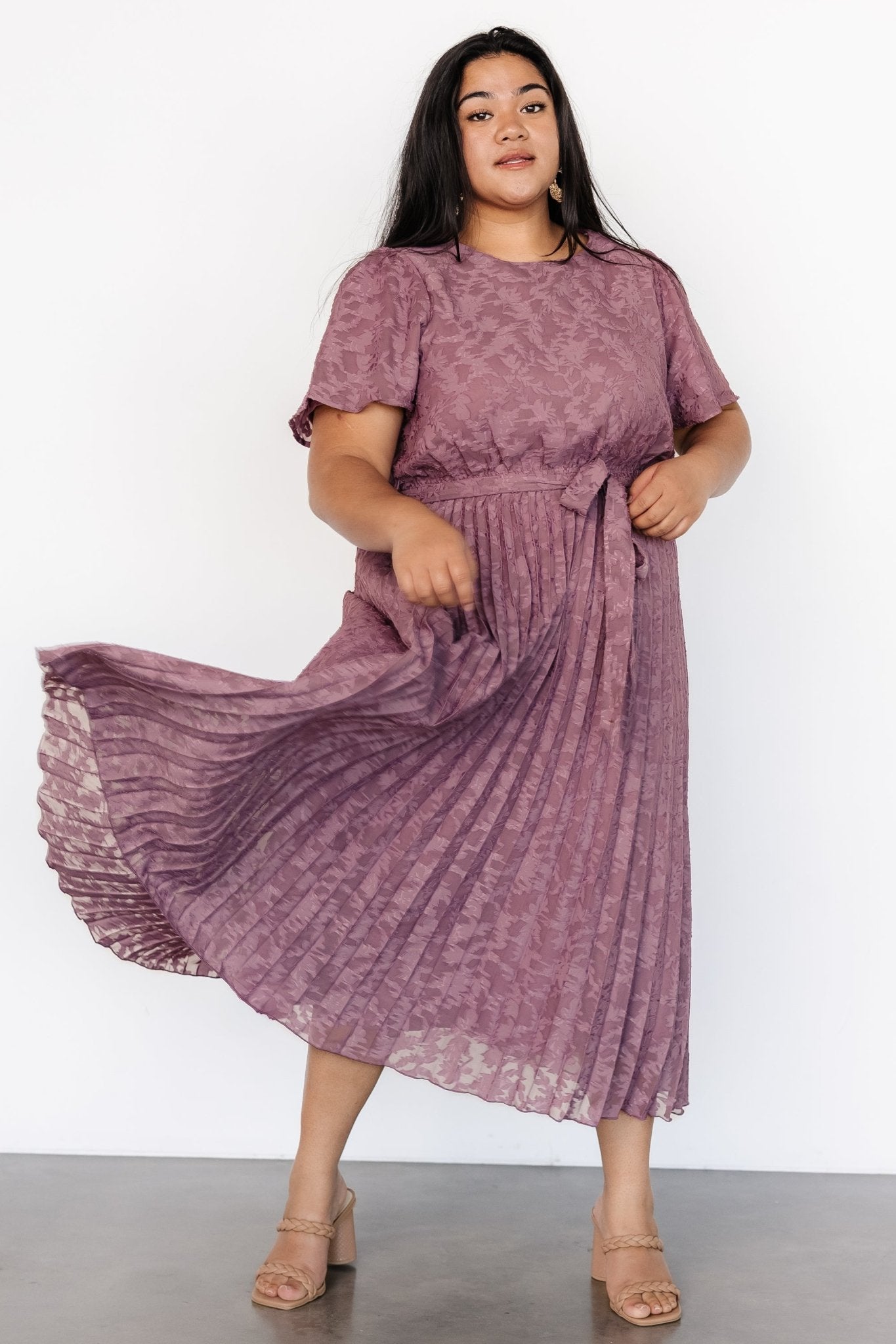 Mindy Pleated Dress | Vintage Plum Cheap View