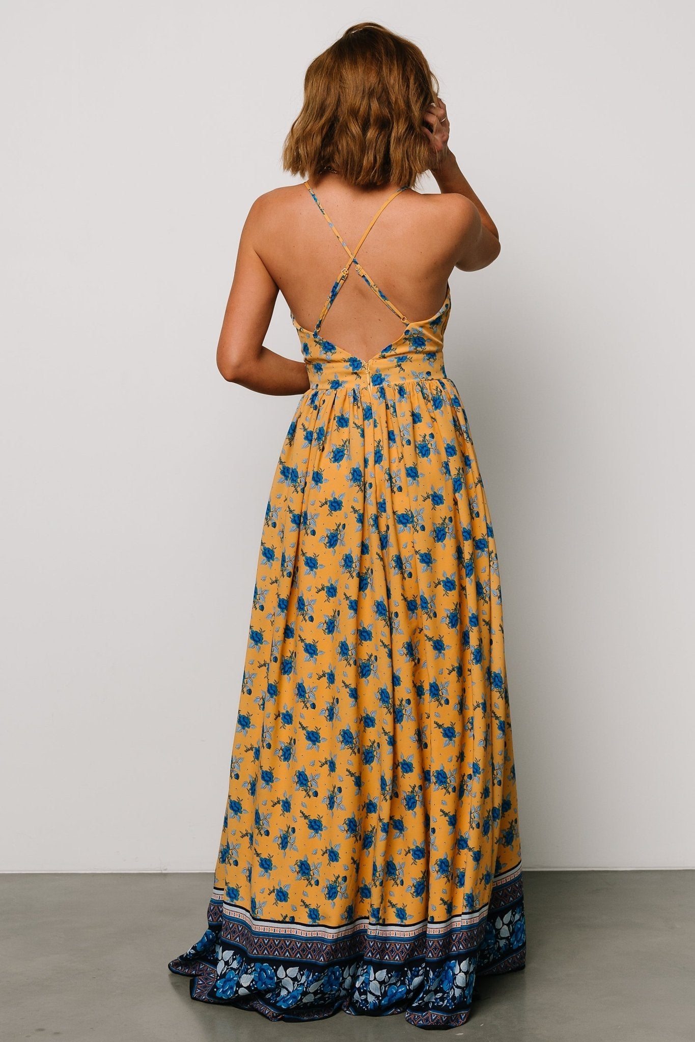 Brylee Maxi Dress | Mustard + Navy Release Dates Cheap Online