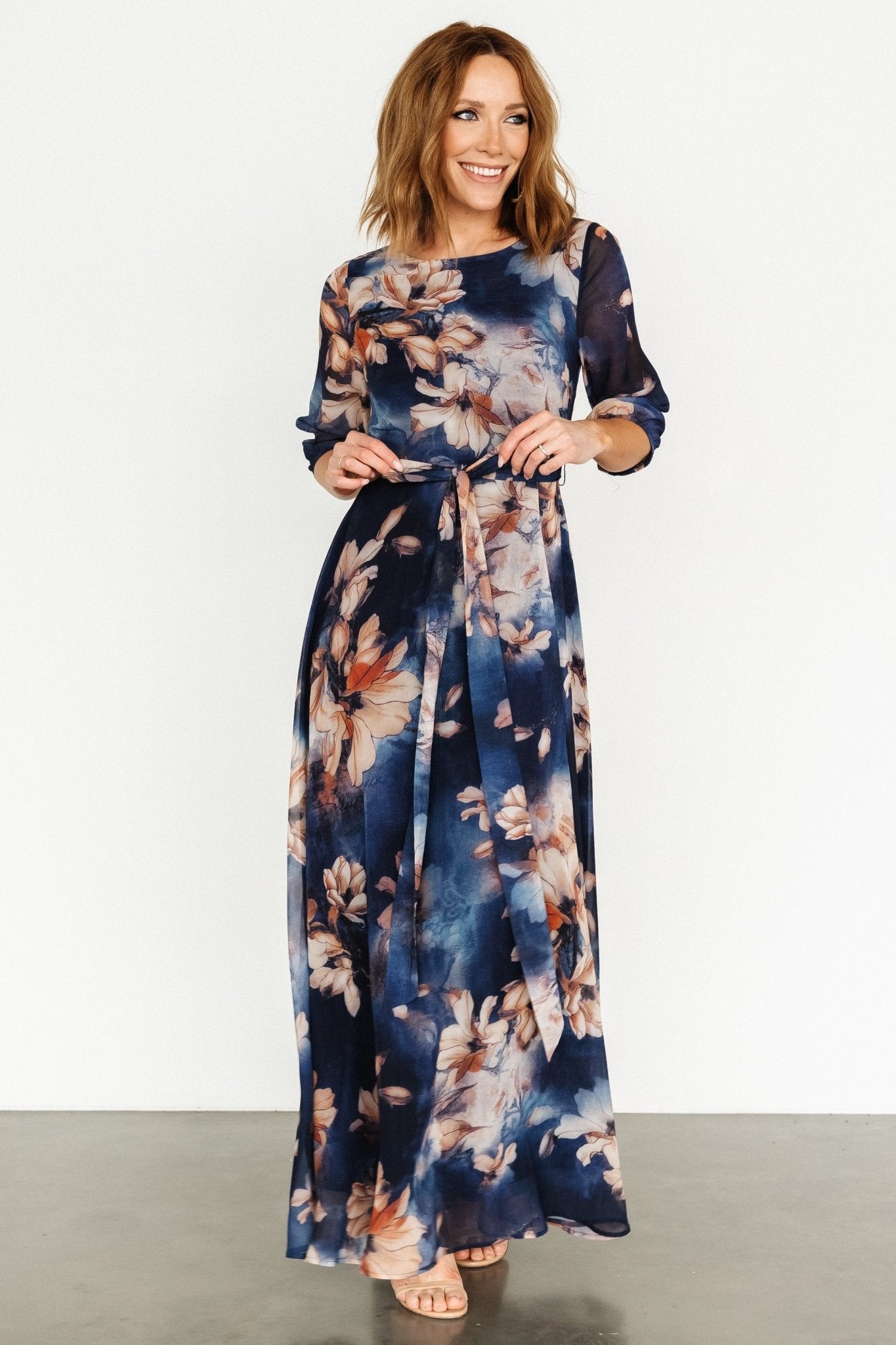 Rebecca Maxi Dress | Dark Blue Floral Cheap Buy