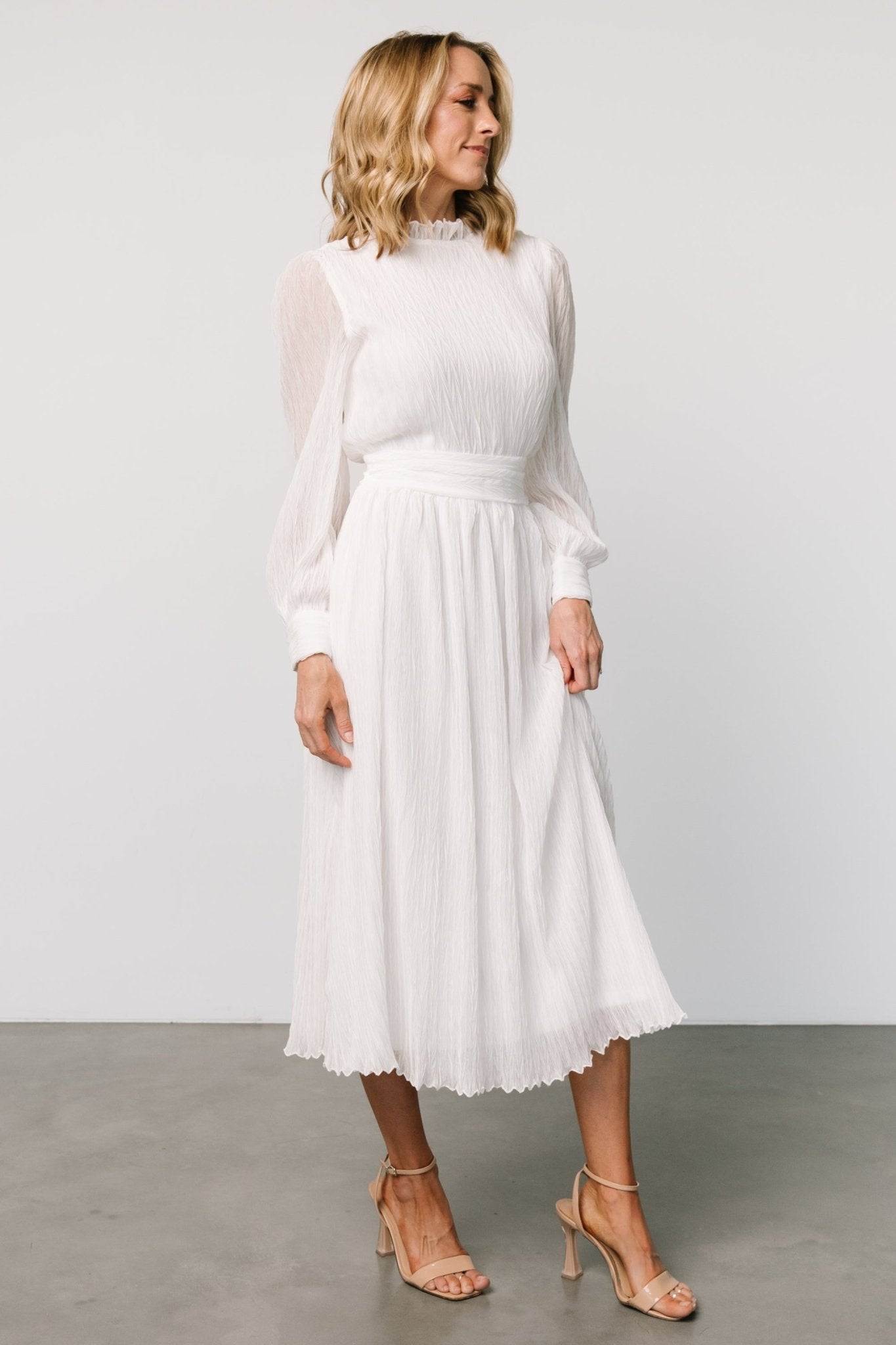 Julie Long Sleeve Dress | Off White Clearance Amazing Pice