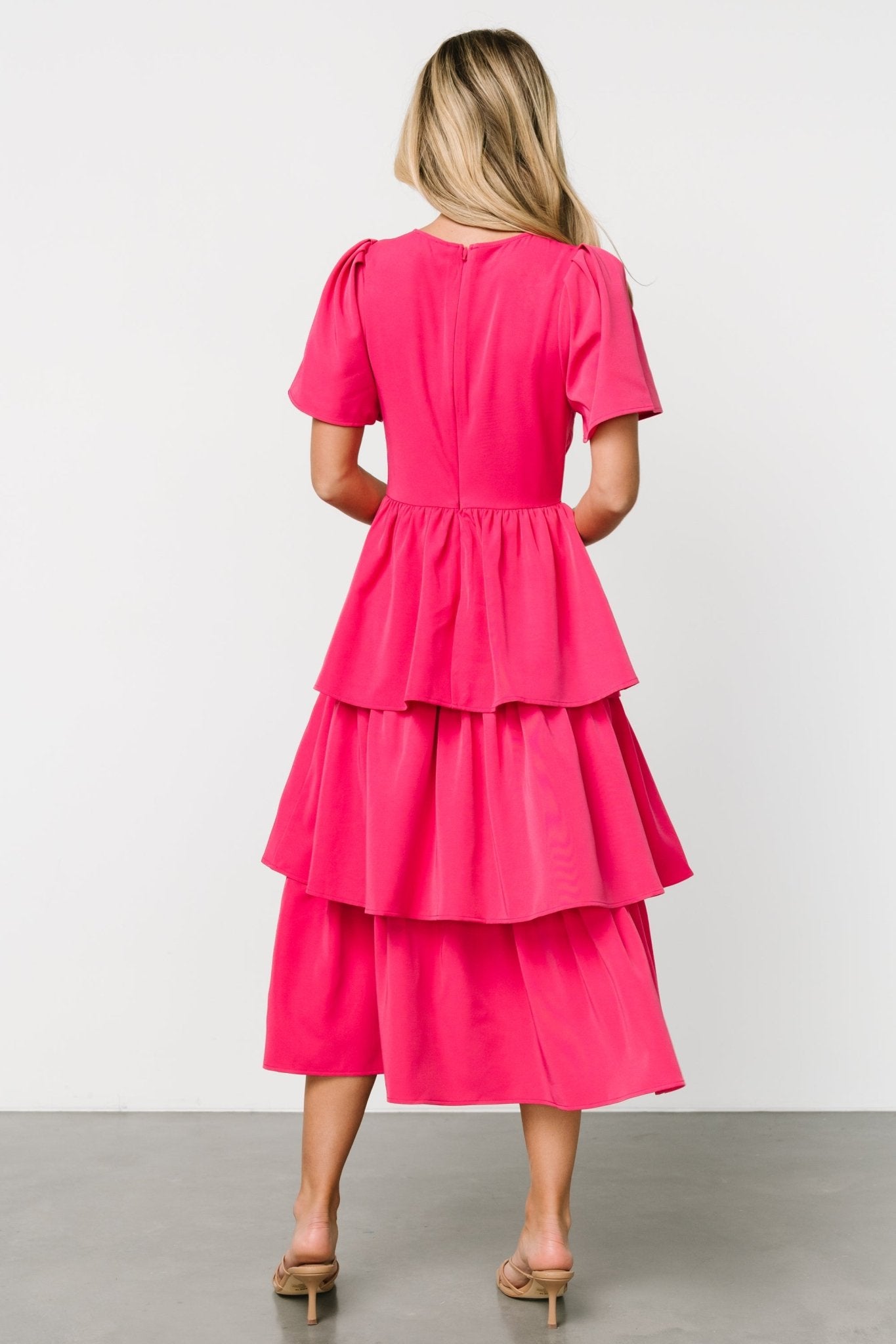 Cadenza Tiered Maxi Dress | Deep Pink Newest Online