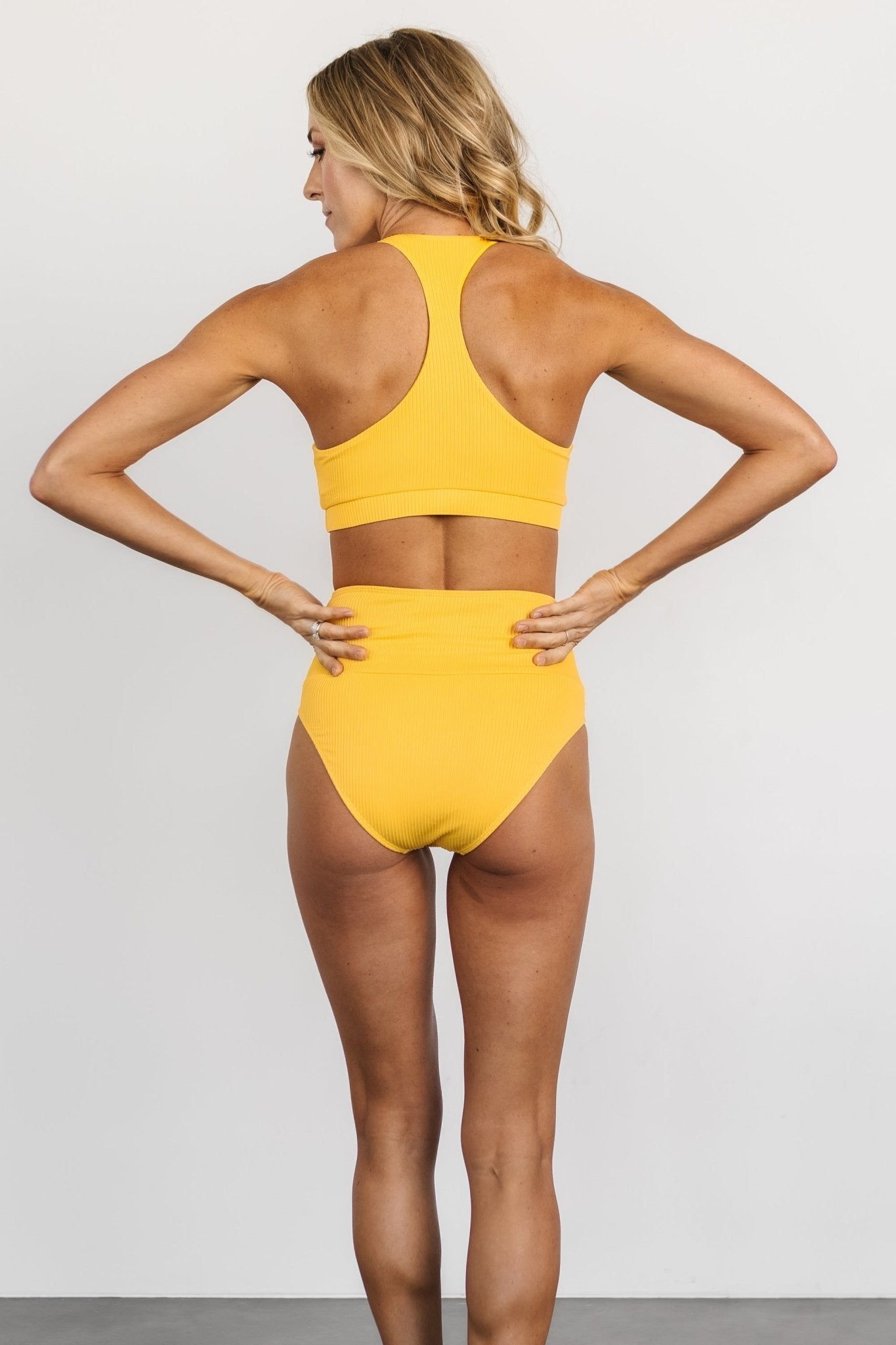 Del Mar Ribbed Bikini Bottom | Yellow Big Discount Cheap Pice