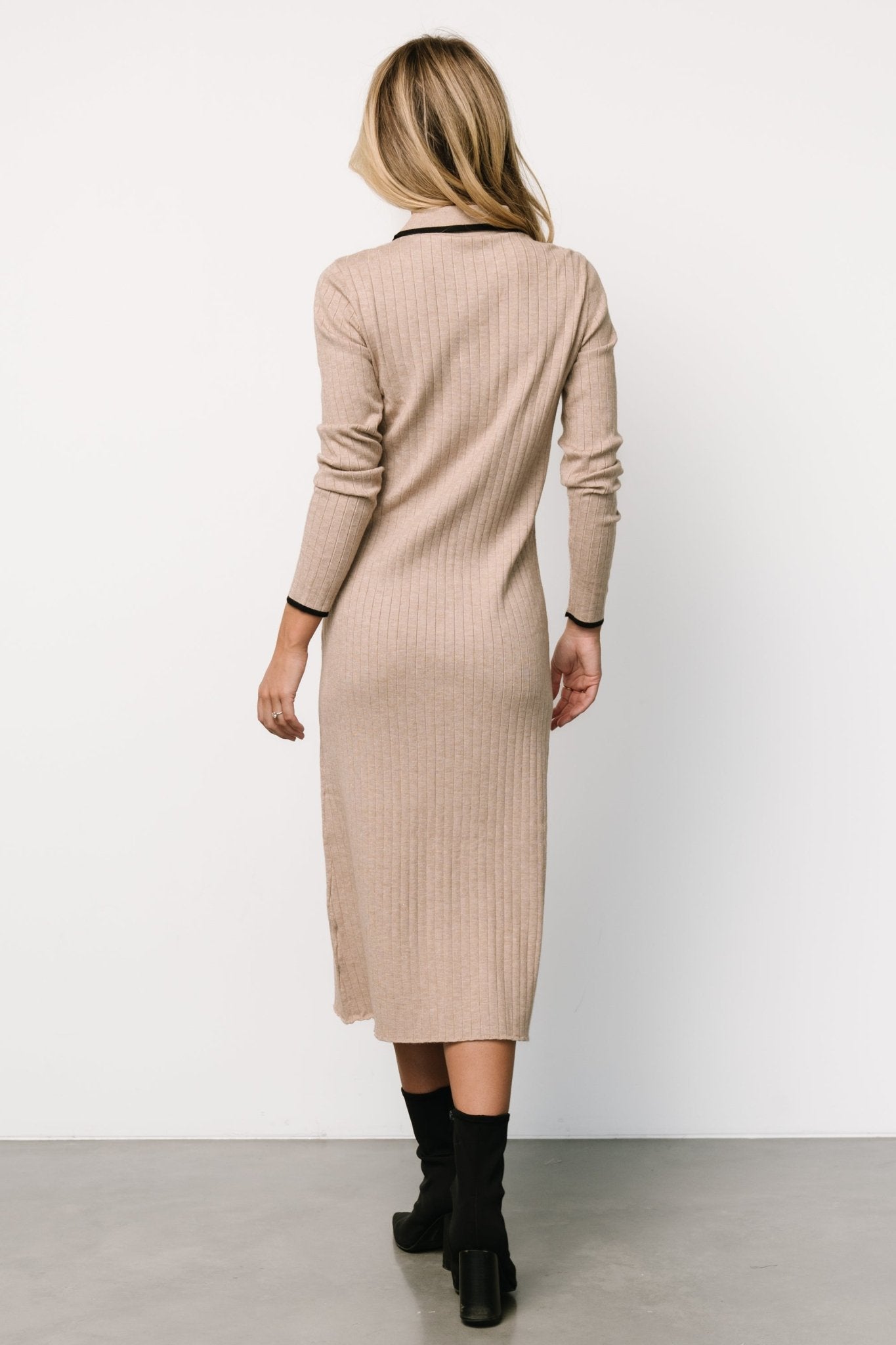 Shantel Polo Dress | Taupe + Black Looking For Cheap Pice