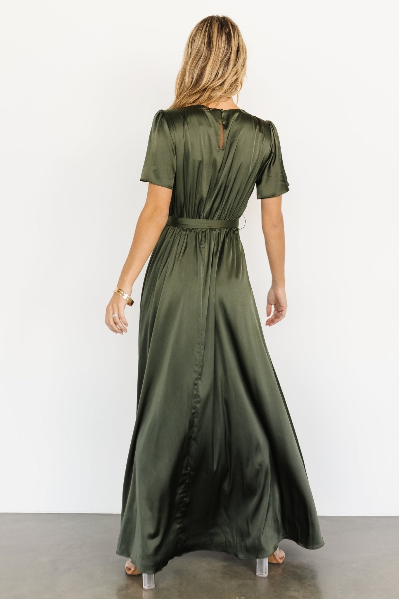 Agnes Satin Maxi Dress | Juniper Green Best Wholesale