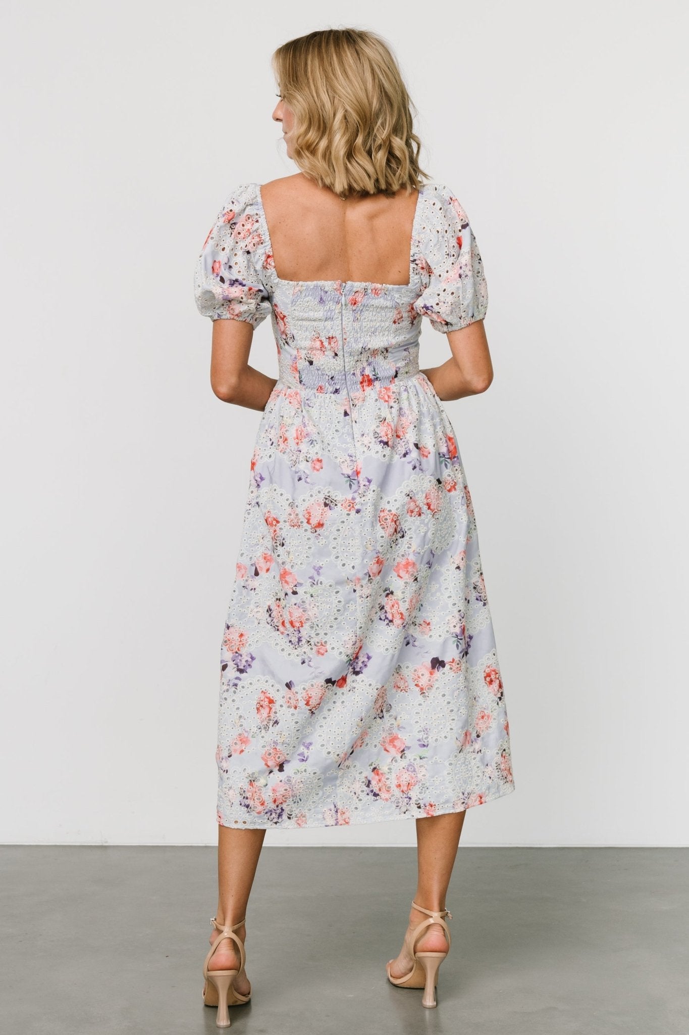 Leila Eyelet Midi Dress | Light Blue Floral Buy Cheap Find Great