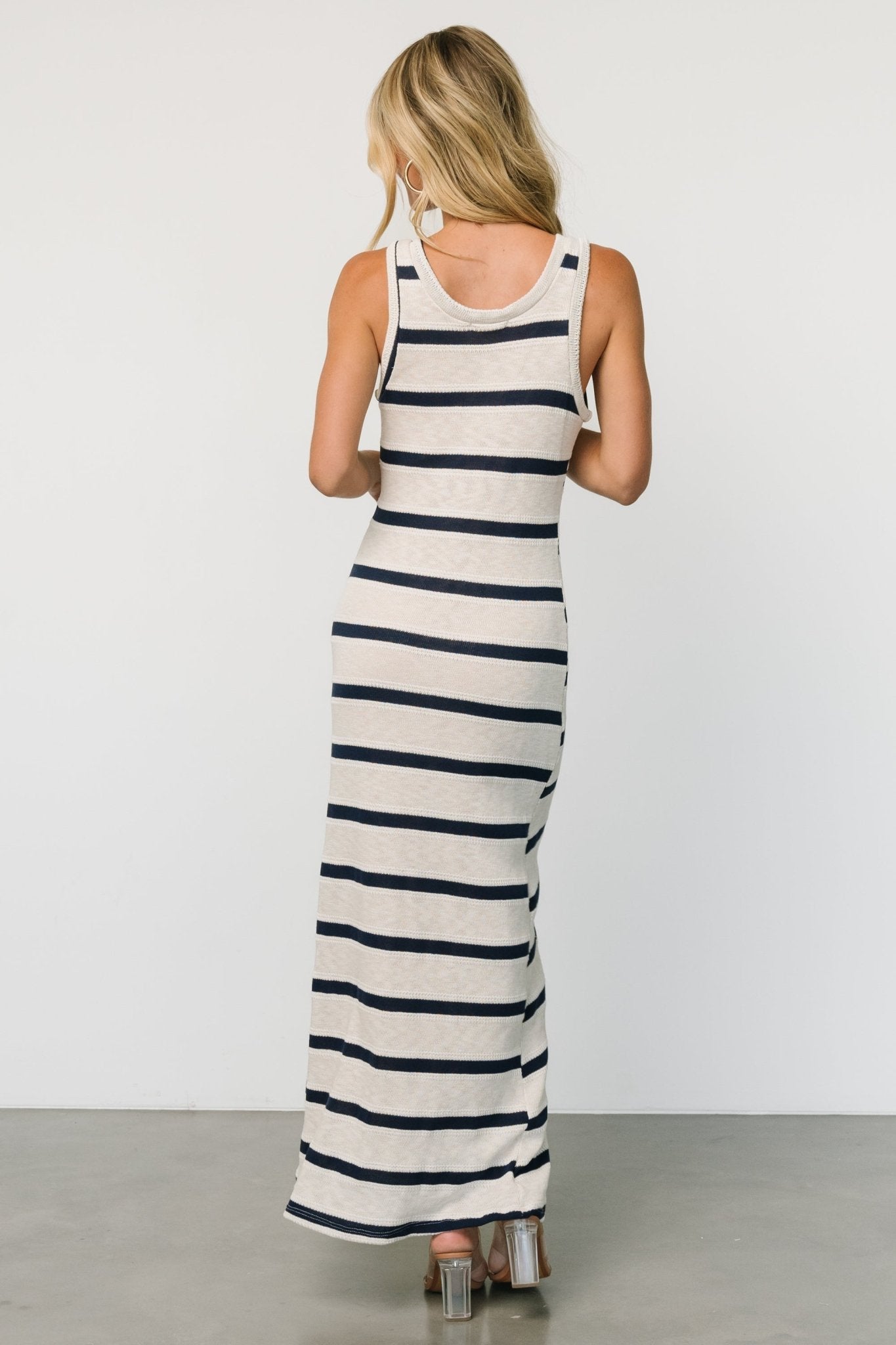 Palawan Striped Maxi Dress | Cream + Navy Discount High Quality