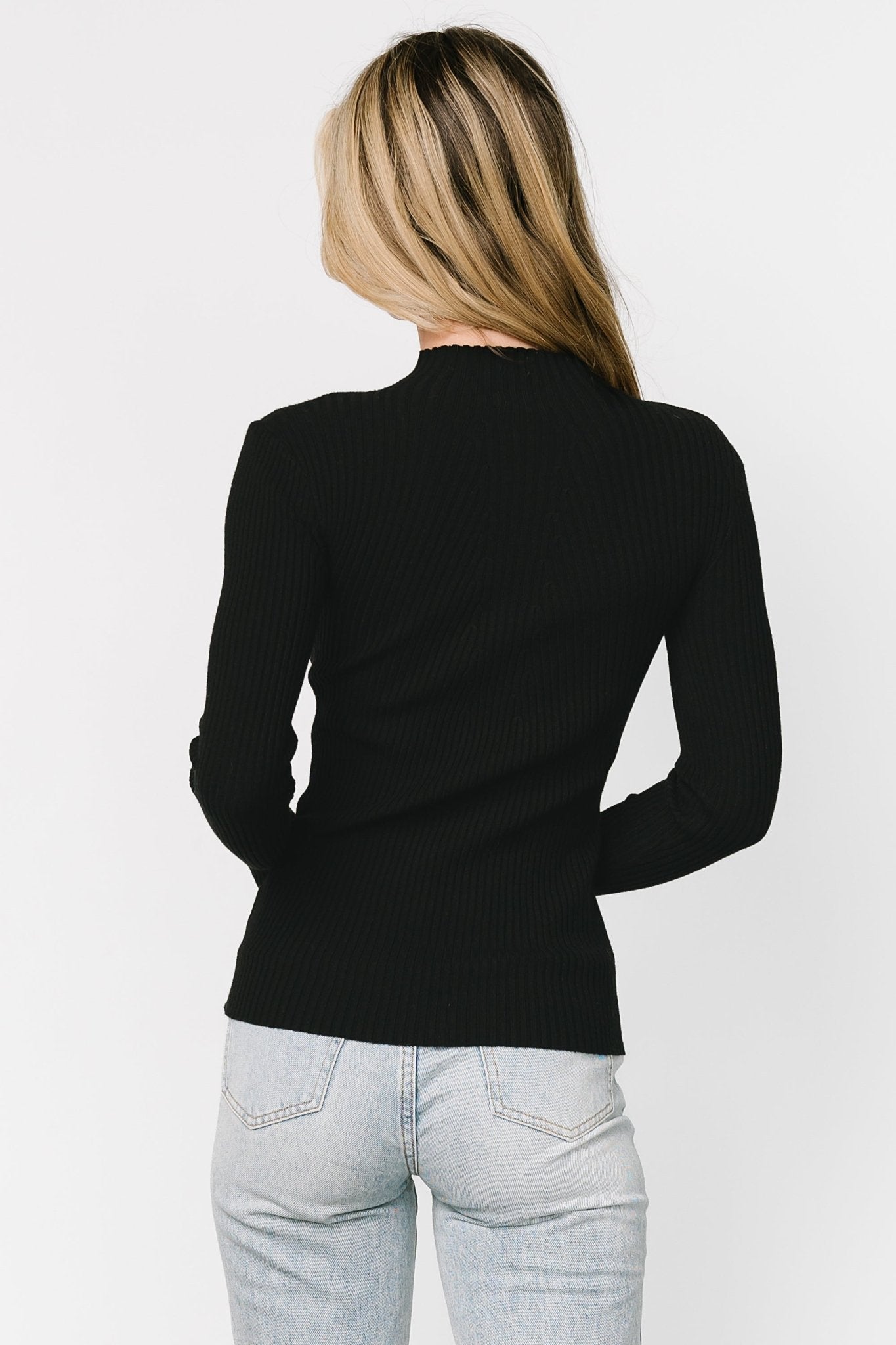 Ari Ribbed Long Sleeve Top | Black Sale Best