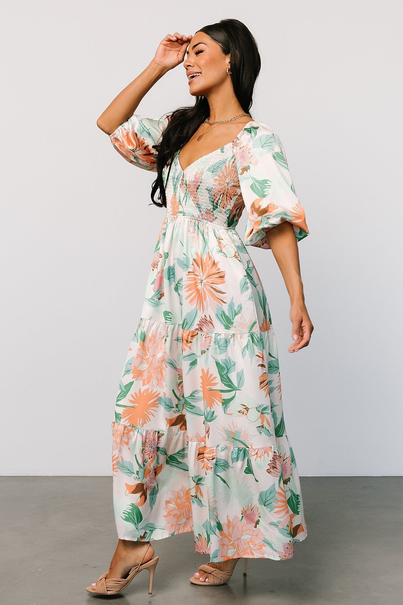 Lina Satin Dress | Multi Print Sale Footlocker Finishline