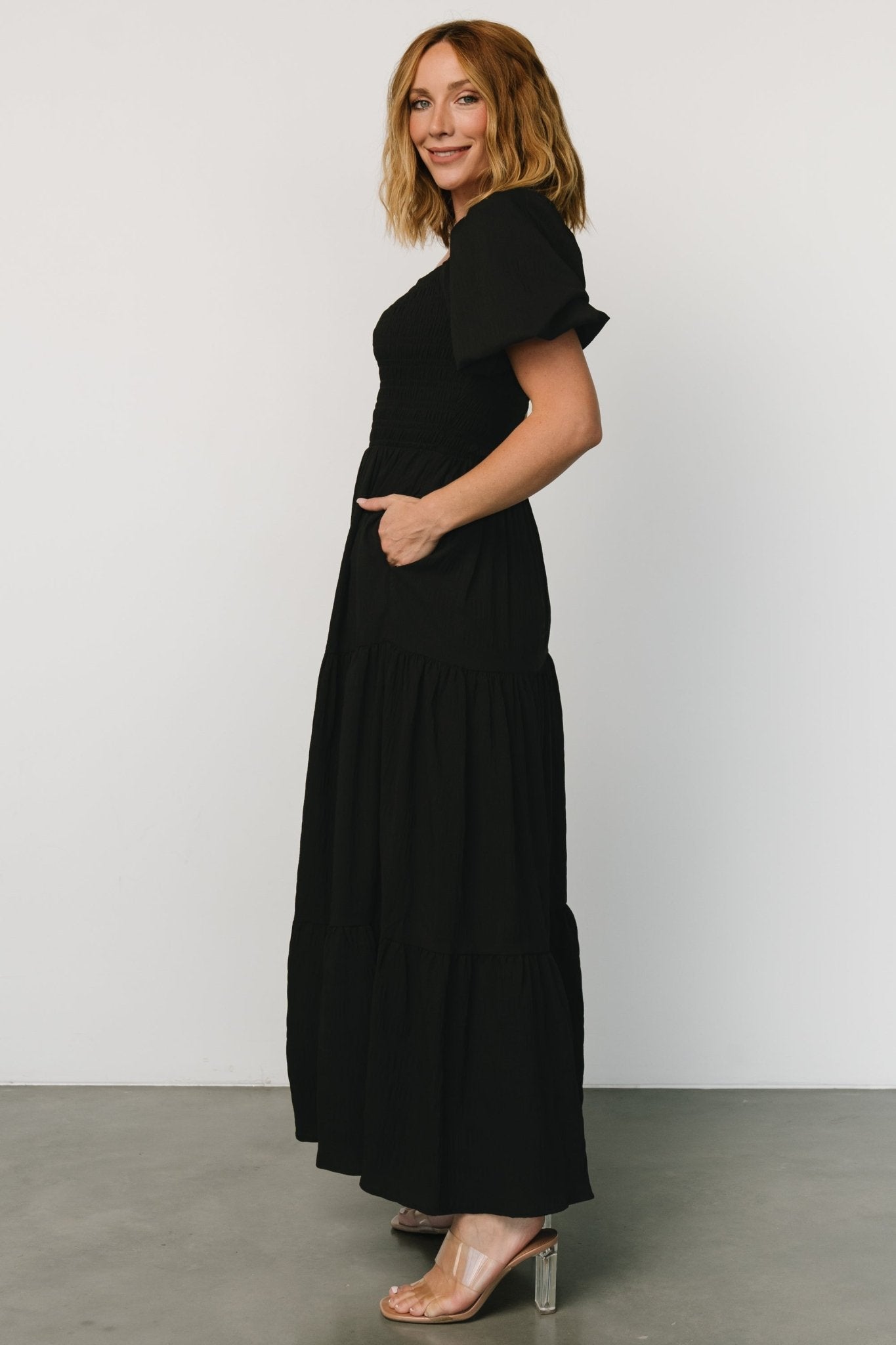 Amaya Smocked Dress | Black 100% Original Online