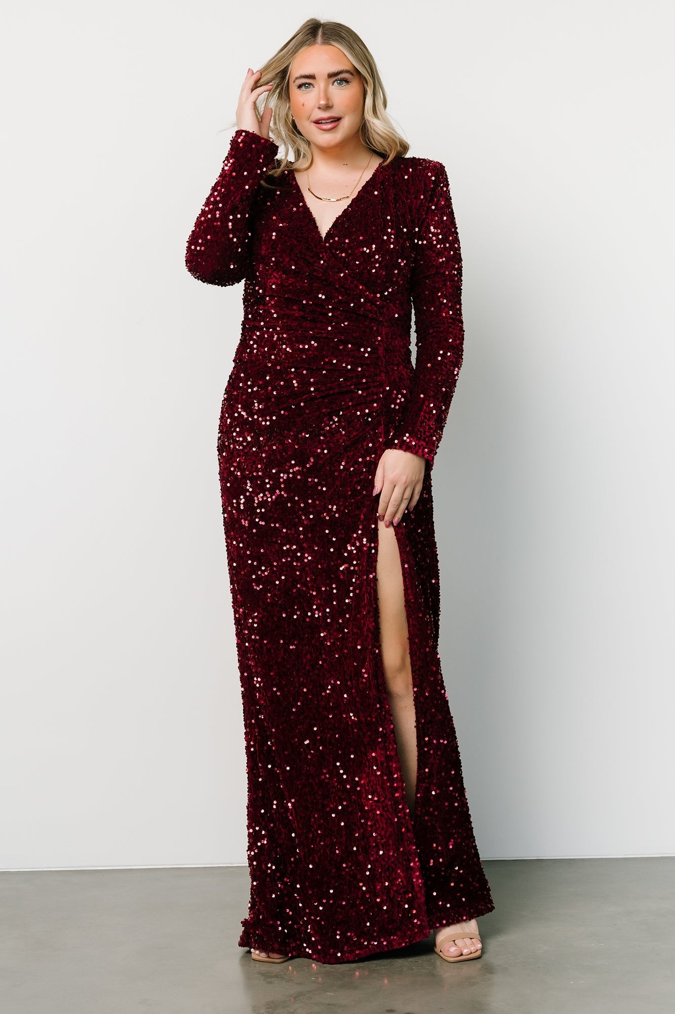 Madonna Sequin Maxi Dress | Burgundy Buy Cheap Inexpensive