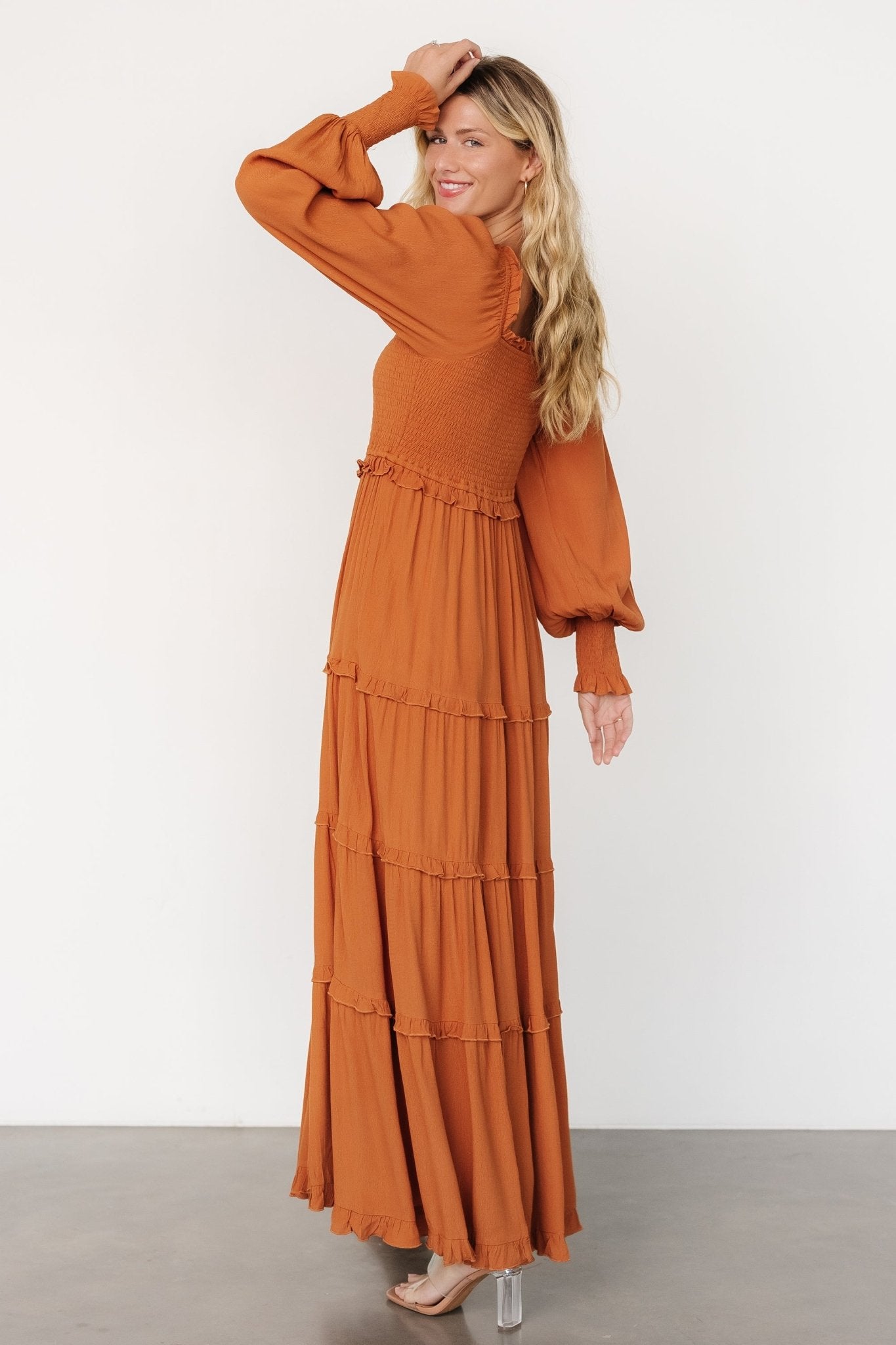 Lana Smocked Maxi Dress | Camel Free Shipping Cheap Real