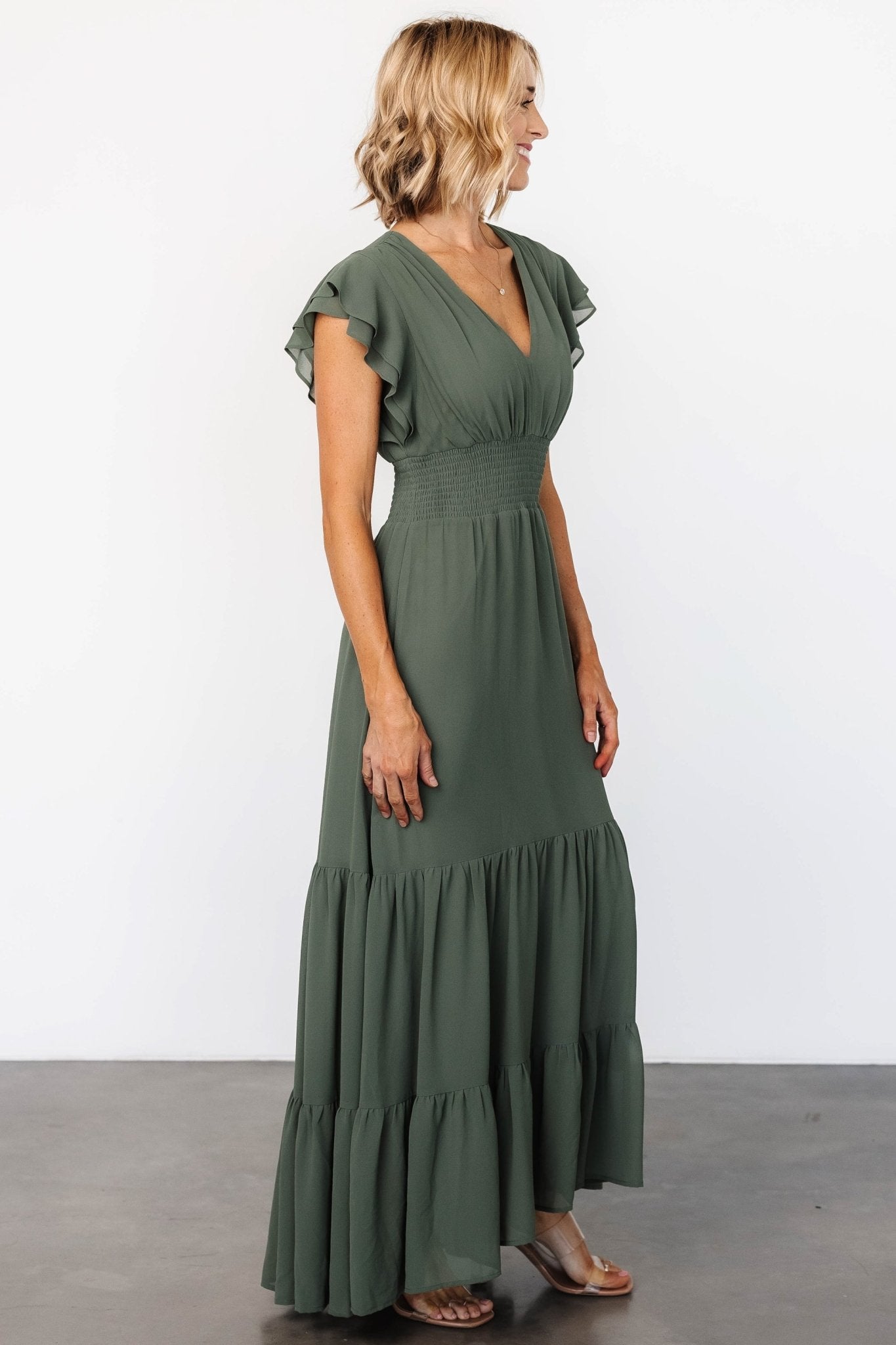 Adelina Maxi Dress | Dark Sage Low Cost Cheap Pice