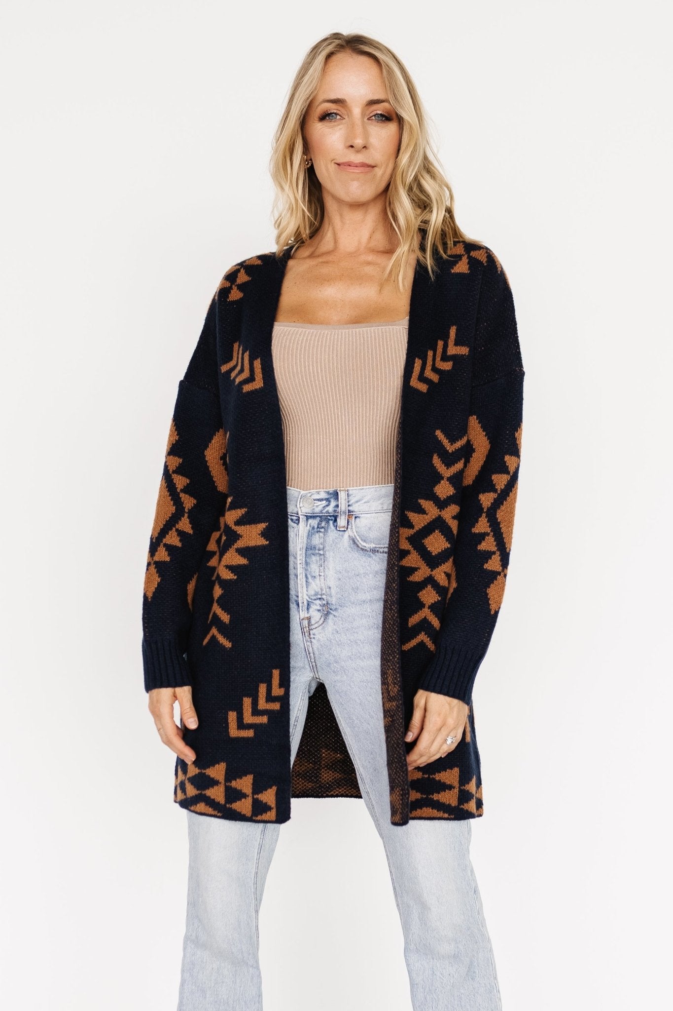 Hays Oversized Cardigan | Navy + Camel Release Dates Cheap Online