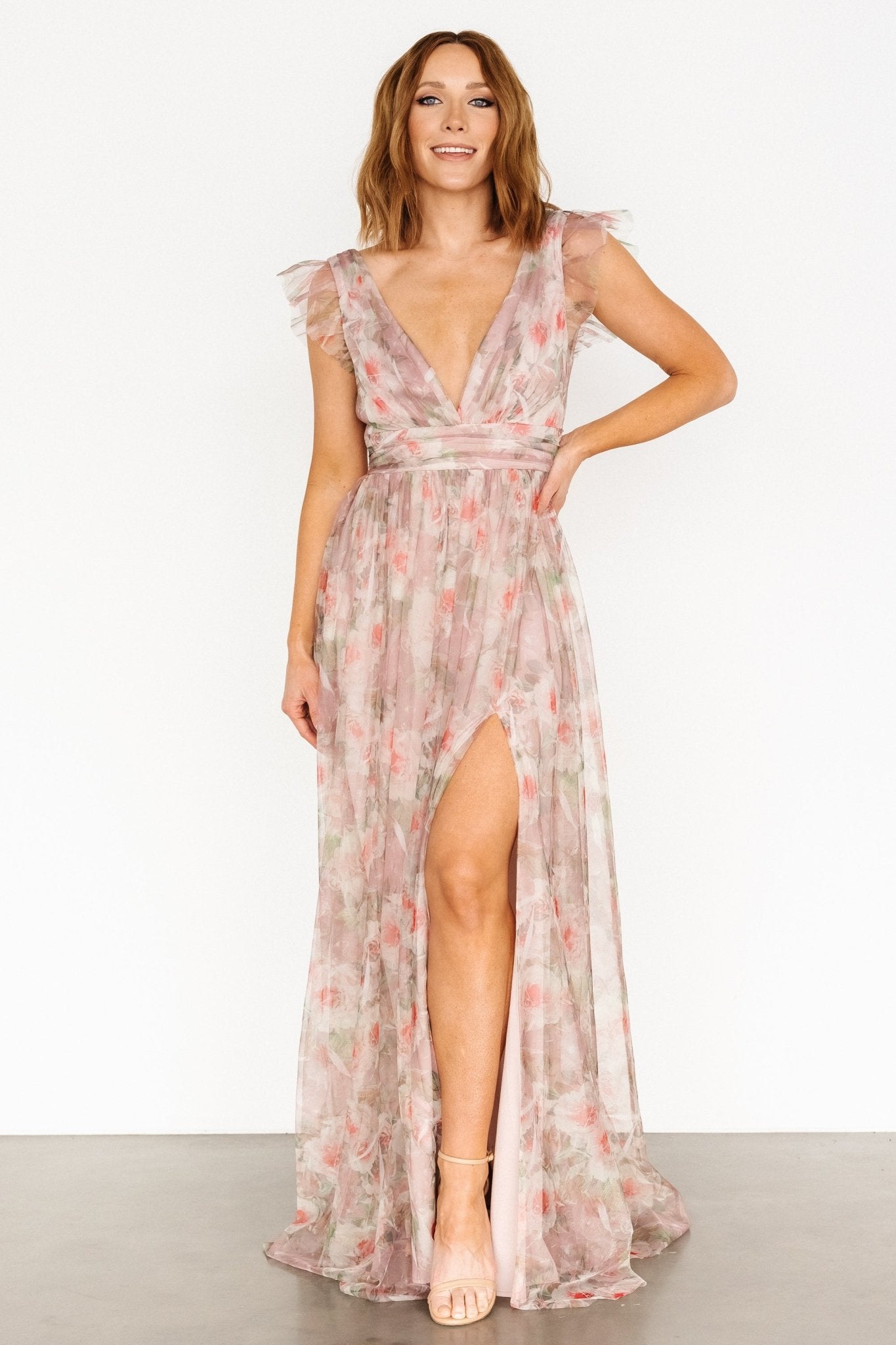 Carmine Maxi Dress | Mauve Floral Cheap Sale How Much