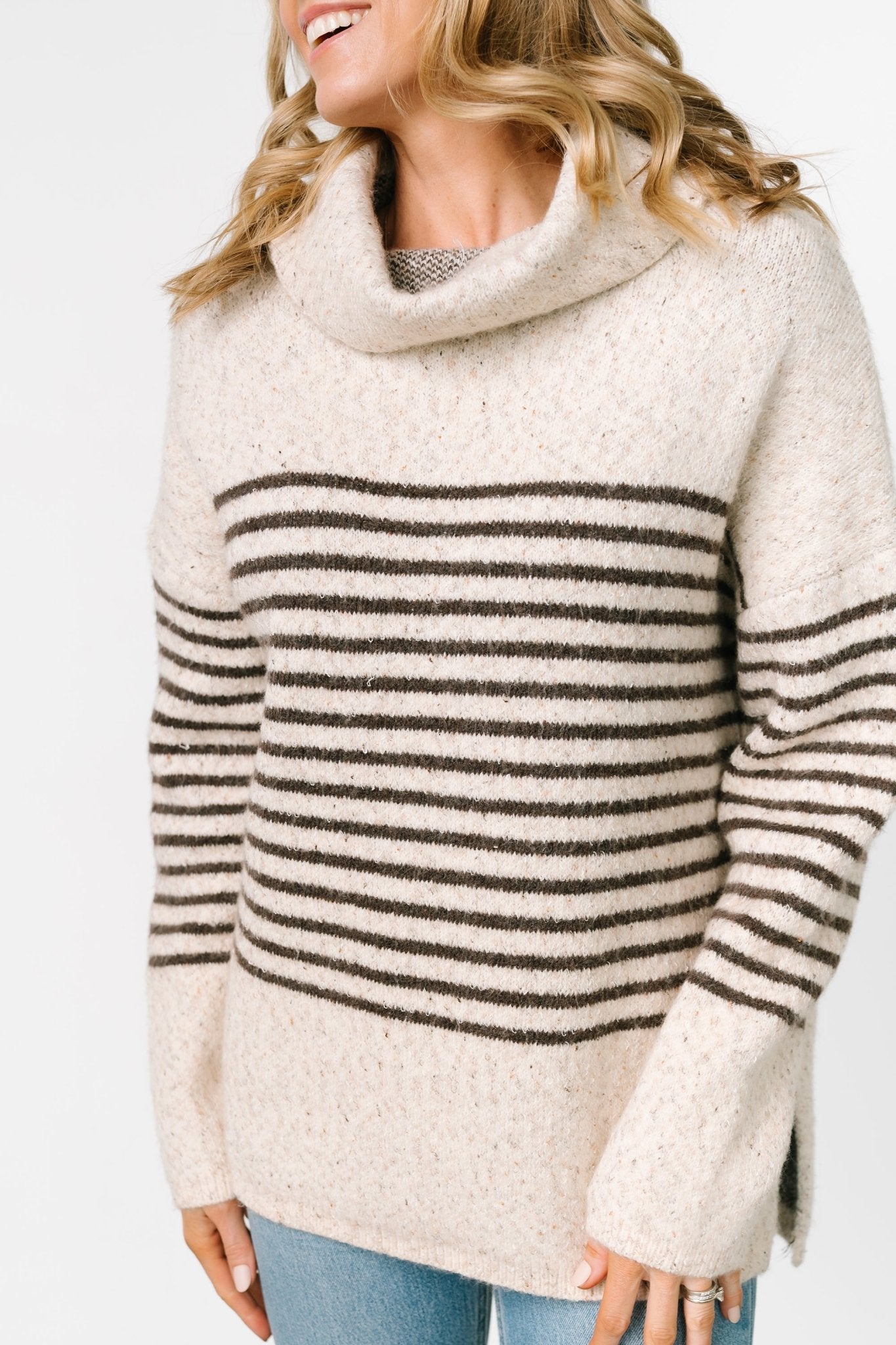 Pennington Turtleneck Sweater | Cream Multi Stripe Tumblr Cheap Online