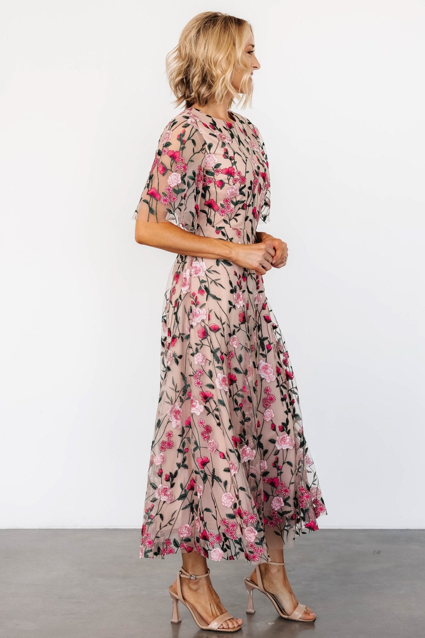 Arabella Embroidered Tulle Maxi Dress | Rose Garden For Cheap