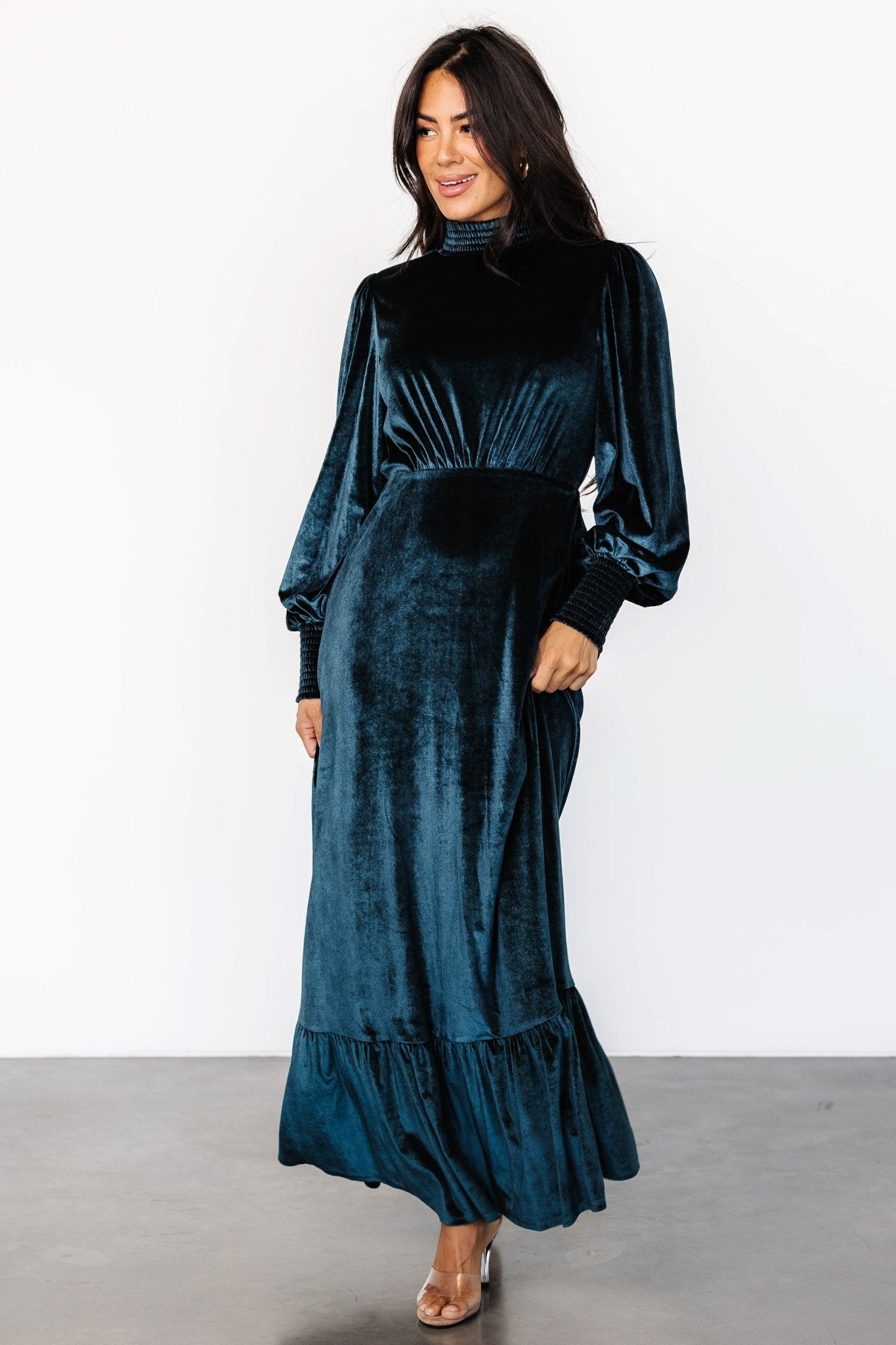 Elodie Velvet Maxi Dress | Jade Excellent