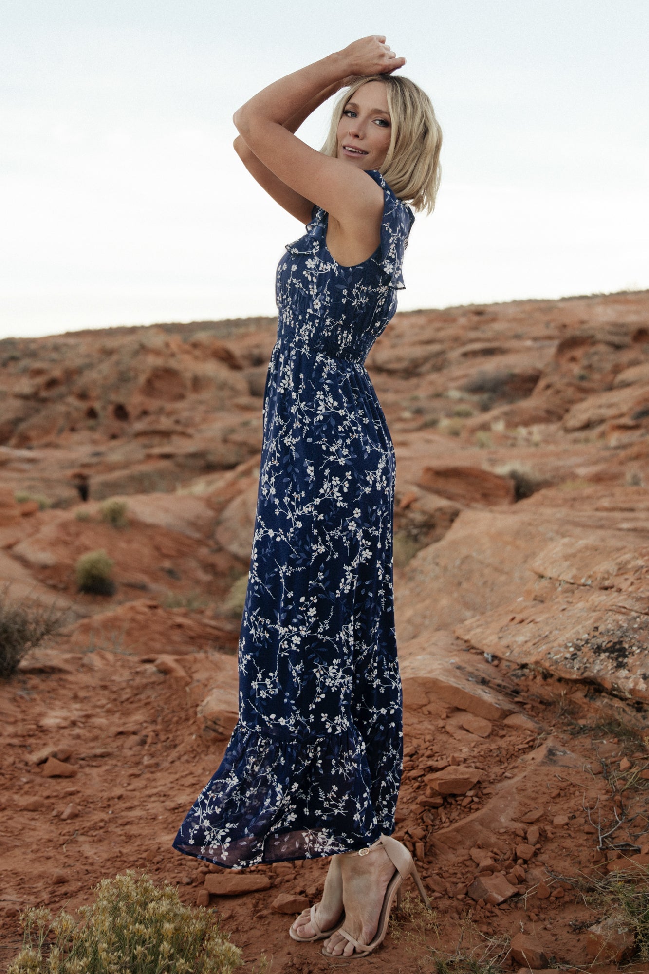 Kearny Ruffle Maxi Dress | Blue Floral Discount In China