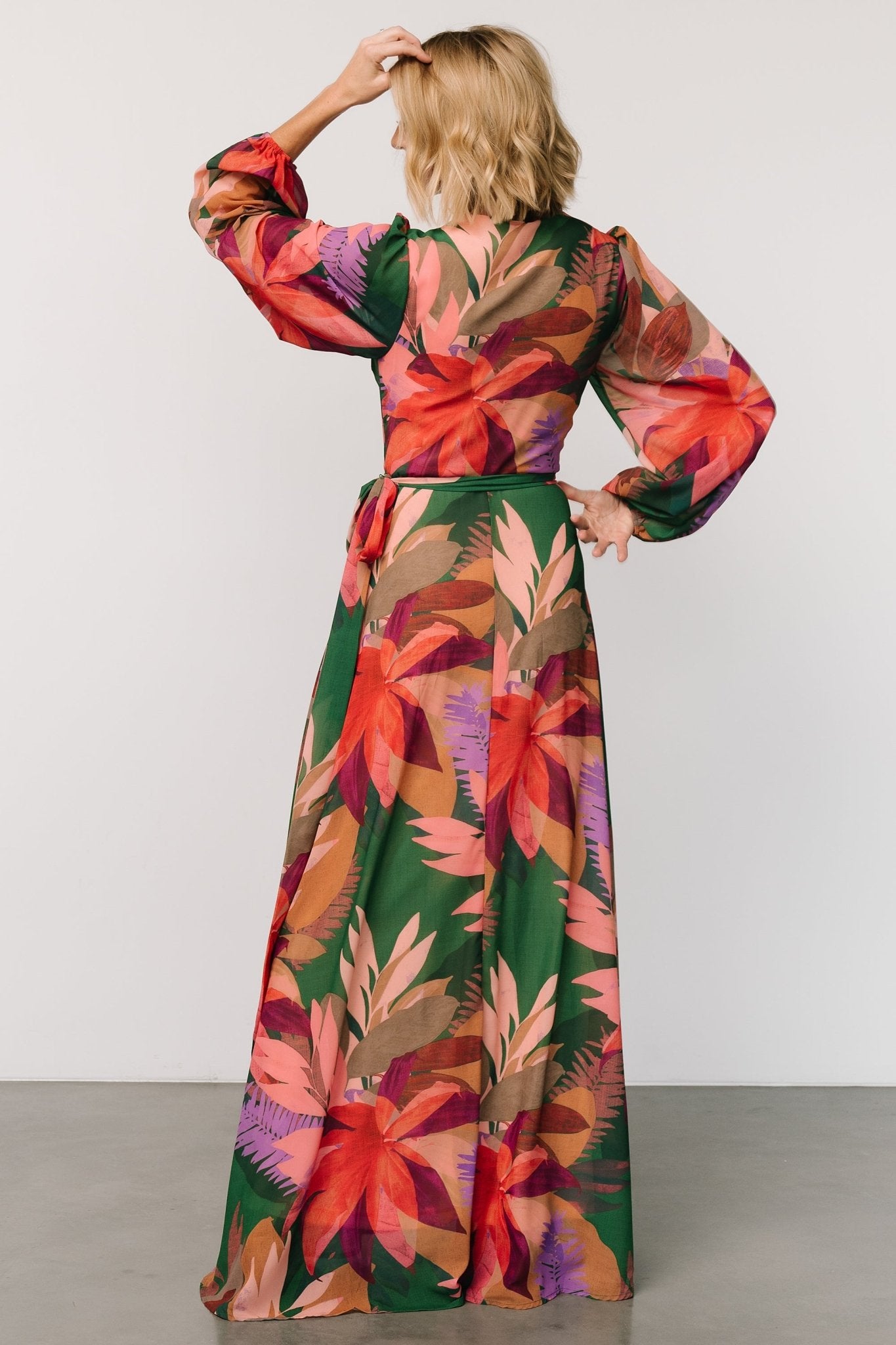 Camilla Wrap Maxi Dress | Green Multi Discount Choice