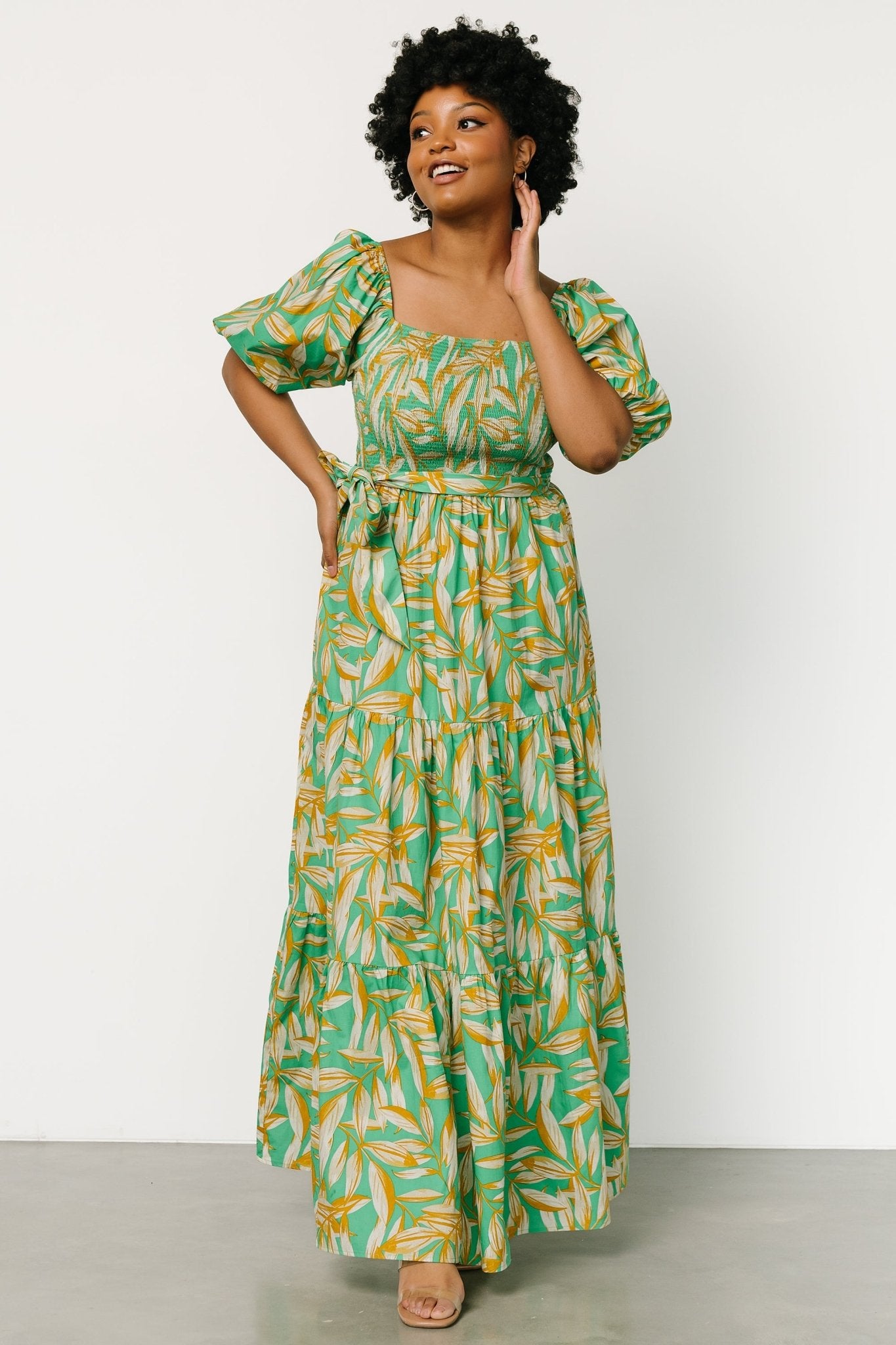 Forsythe Smocked Maxi Dress | Green Print Cheapest Pice For Sale