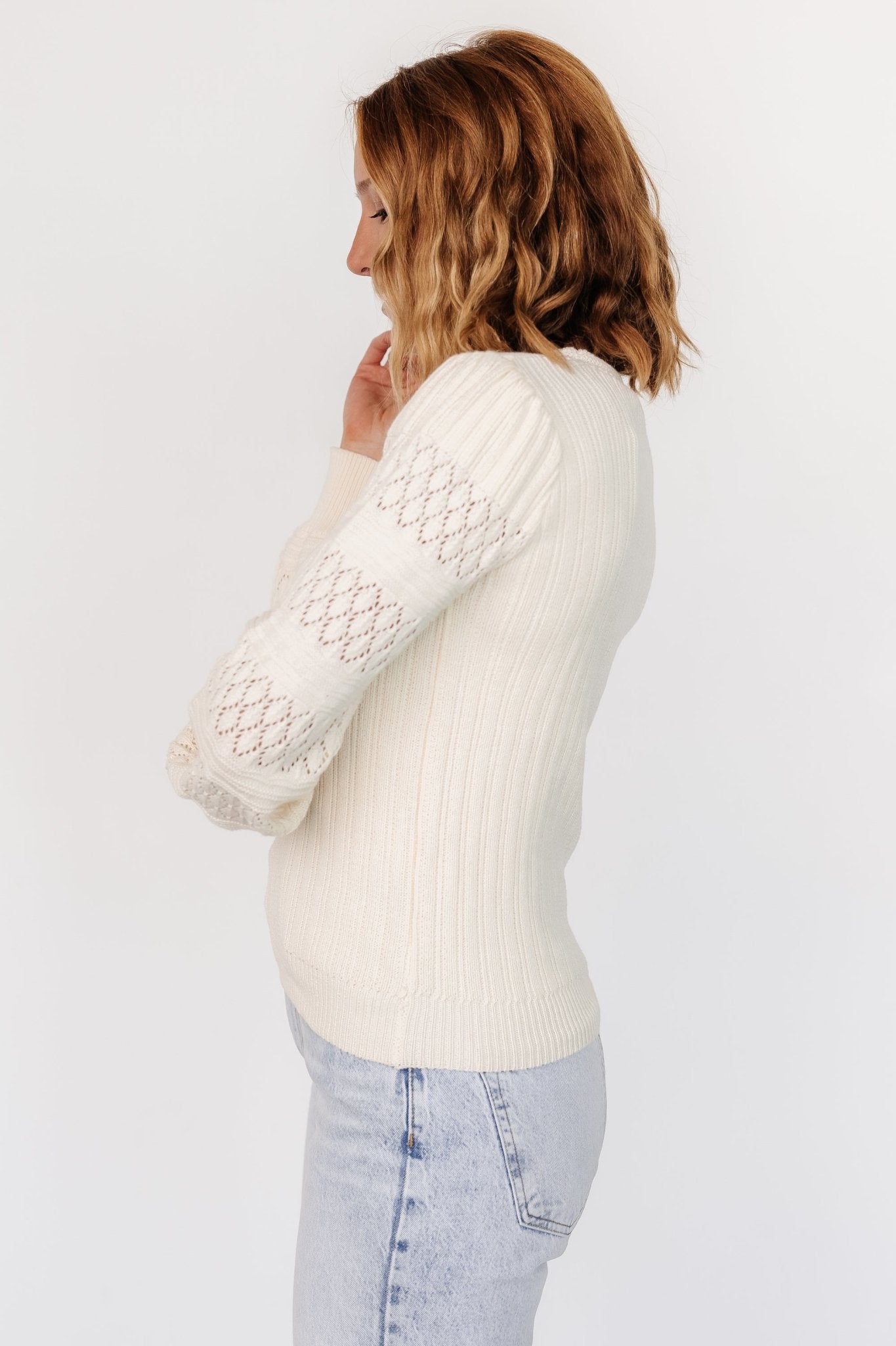 April Knit Sweater | Cream Browse Cheap Online