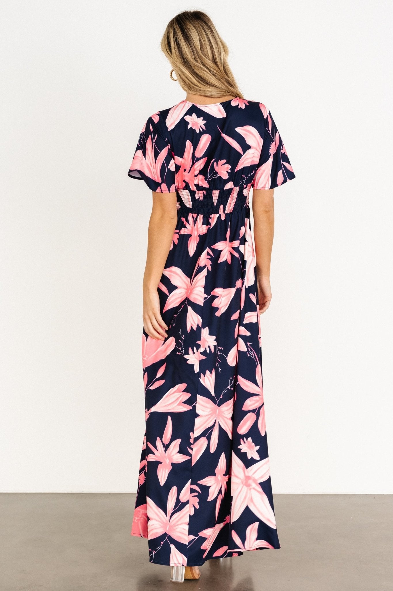 Dina Maxi Dress | Navy + Pink Floral Discount