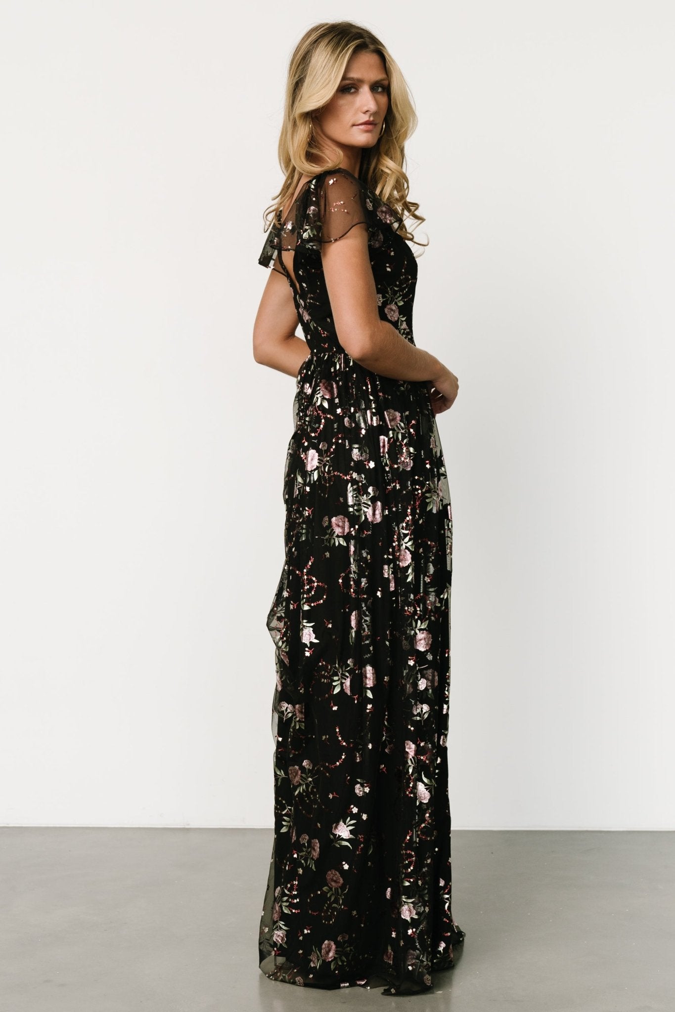 Devany Maxi Dress | Black Multi Visa Payment Cheap Pice