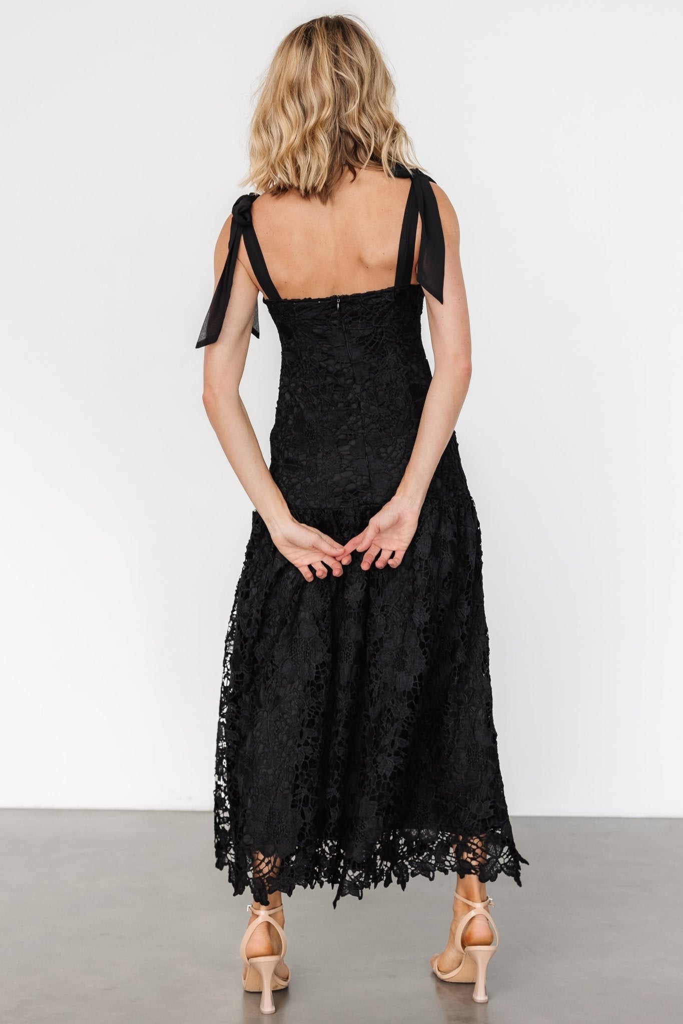 Monte Carlo Lace Midi Dress | Black Stockist Online