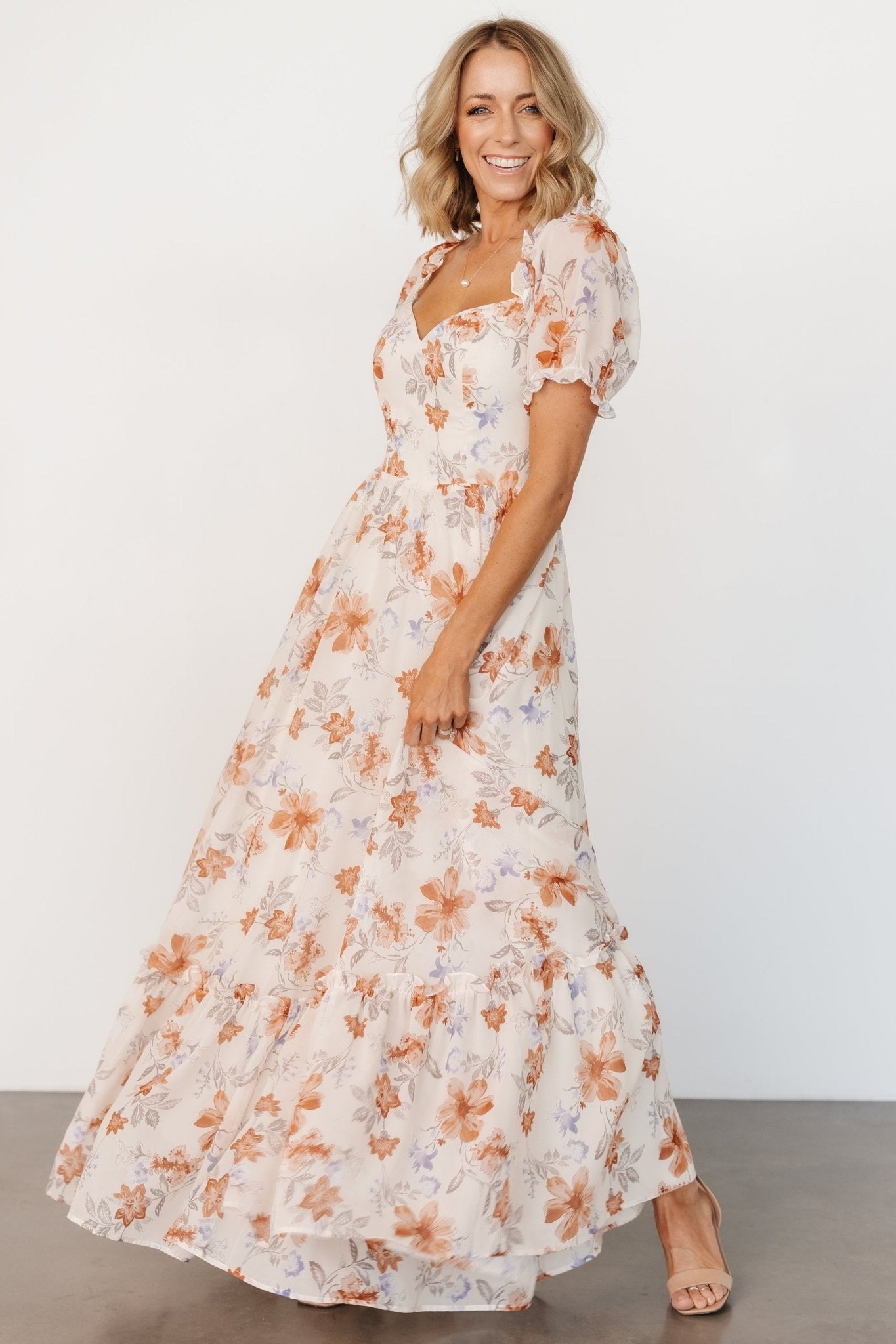 Aberdeen Sweetheart Maxi Dress | Cream Floral Cheap Sale Huge Surprise