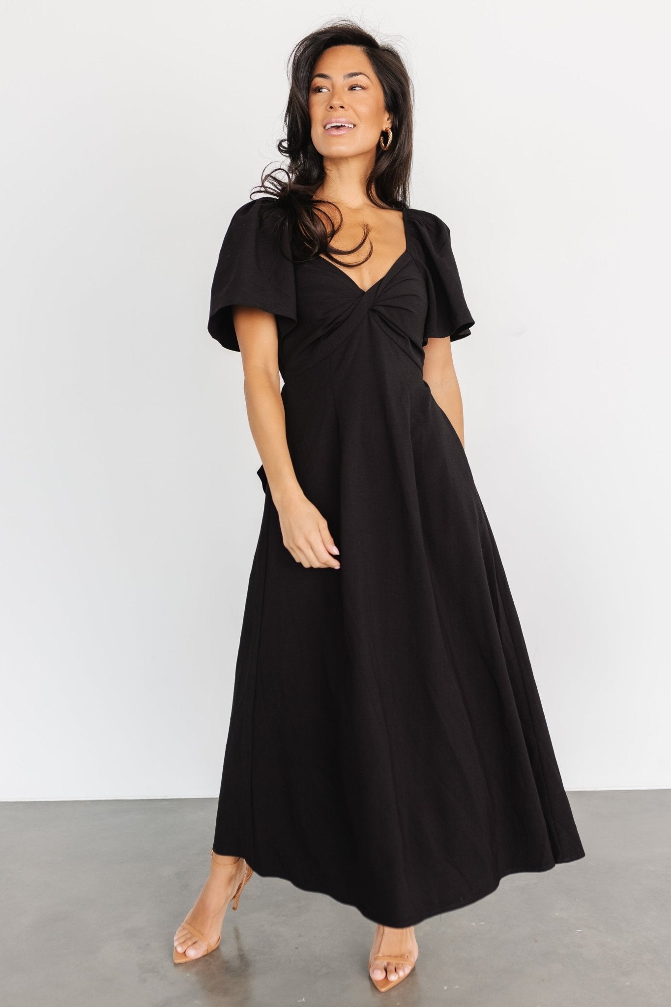 Indie Back Tie Dress | Black Discount Manchester