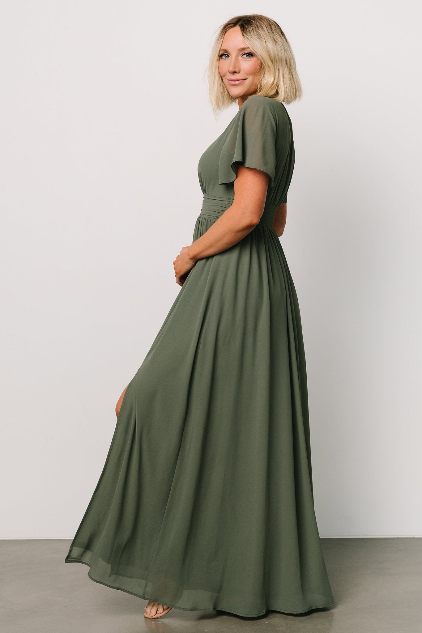 Ramona Maxi Dress | Dark Sage Outlet Purchase