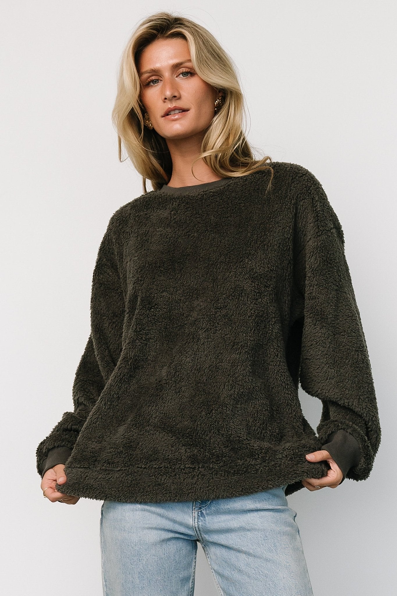 Brina Teddy Crewneck | Charcoal Gray Buy Cheap Brand New Unisex