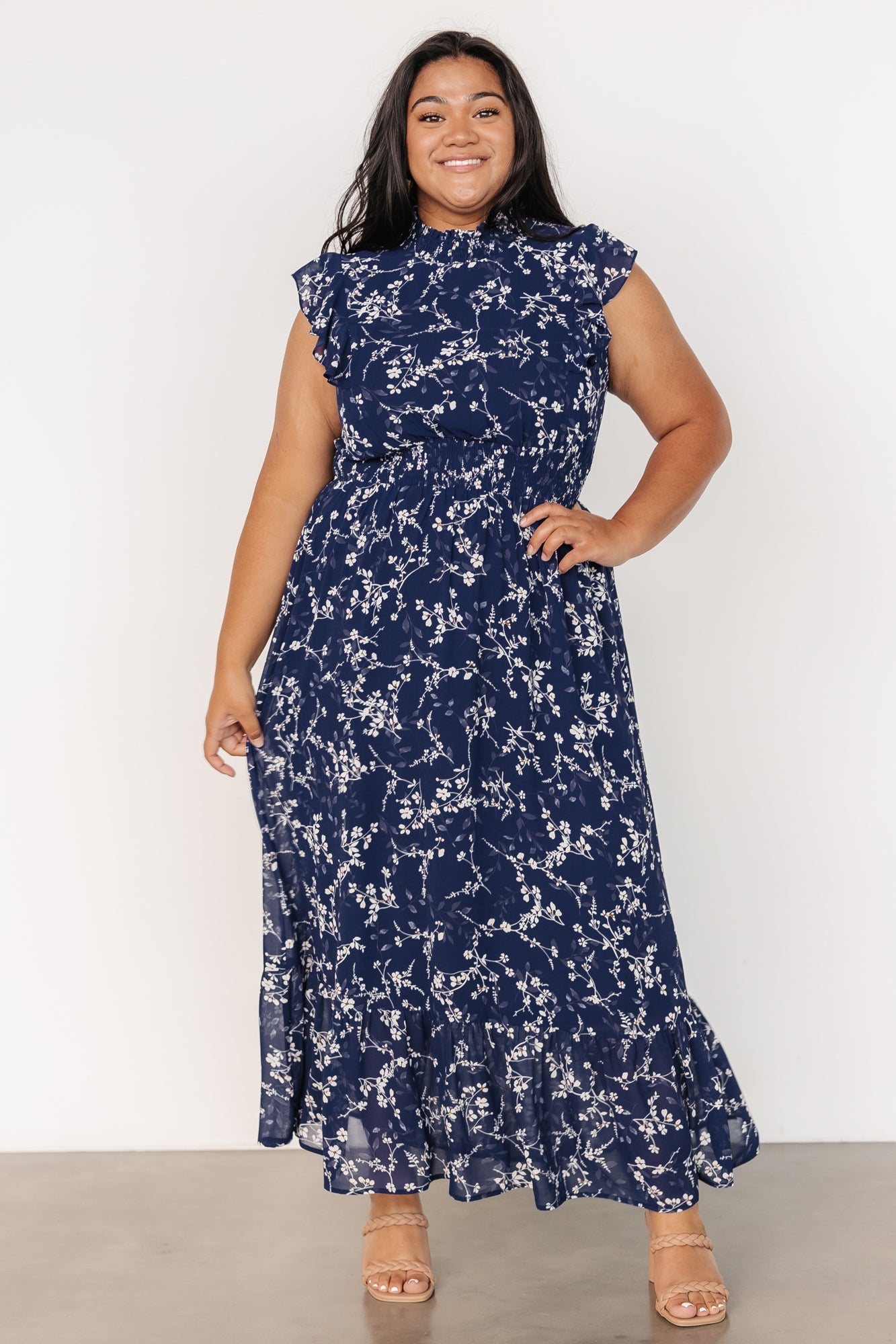 Kearny Ruffle Maxi Dress | Blue Floral Discount In China