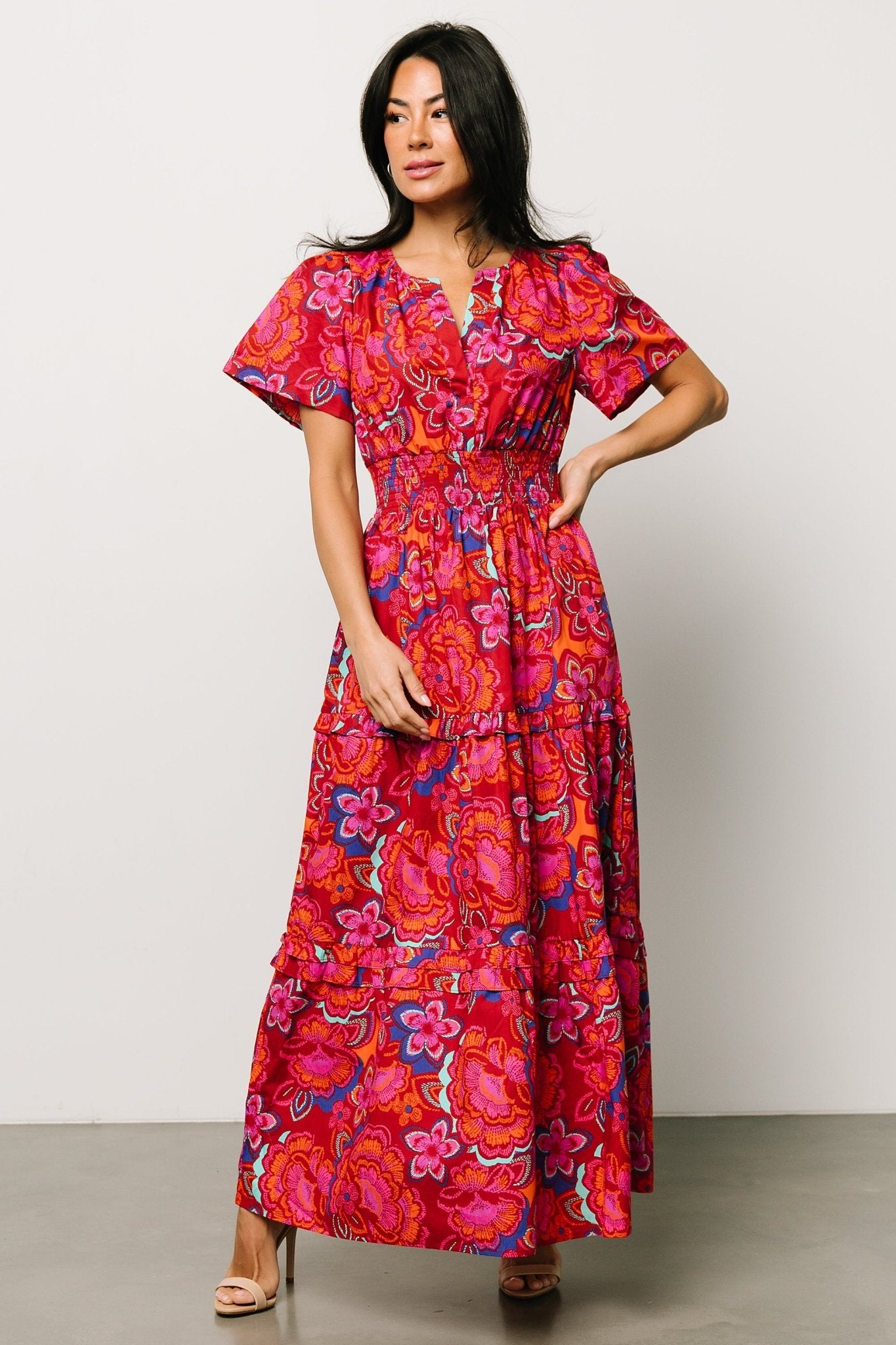 Palmer Tiered Maxi Dress | Multi Floral For Cheap Online